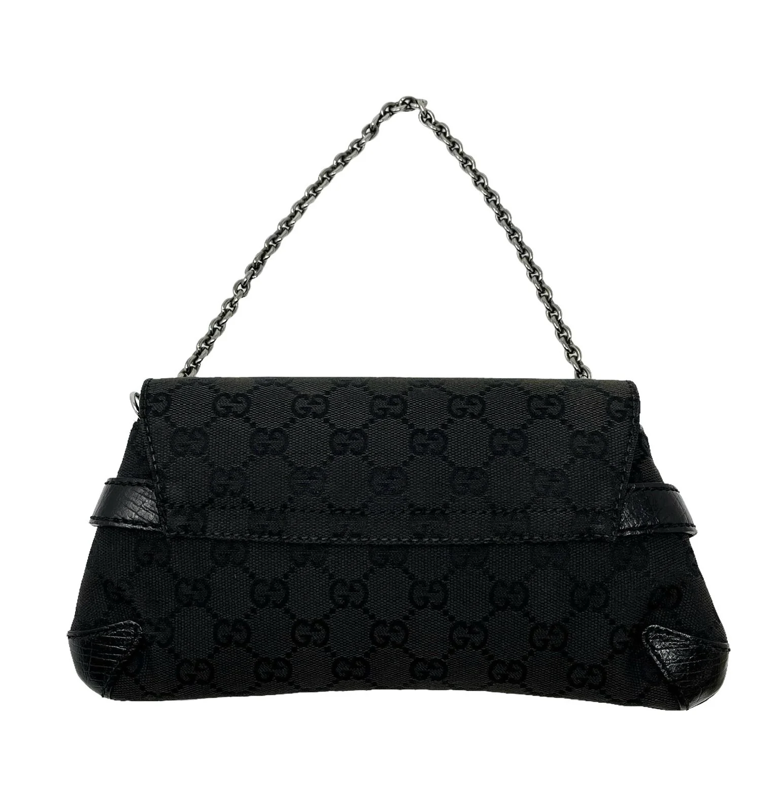Gucci Black Horsebit Logo Shoulder Bag - Image 2