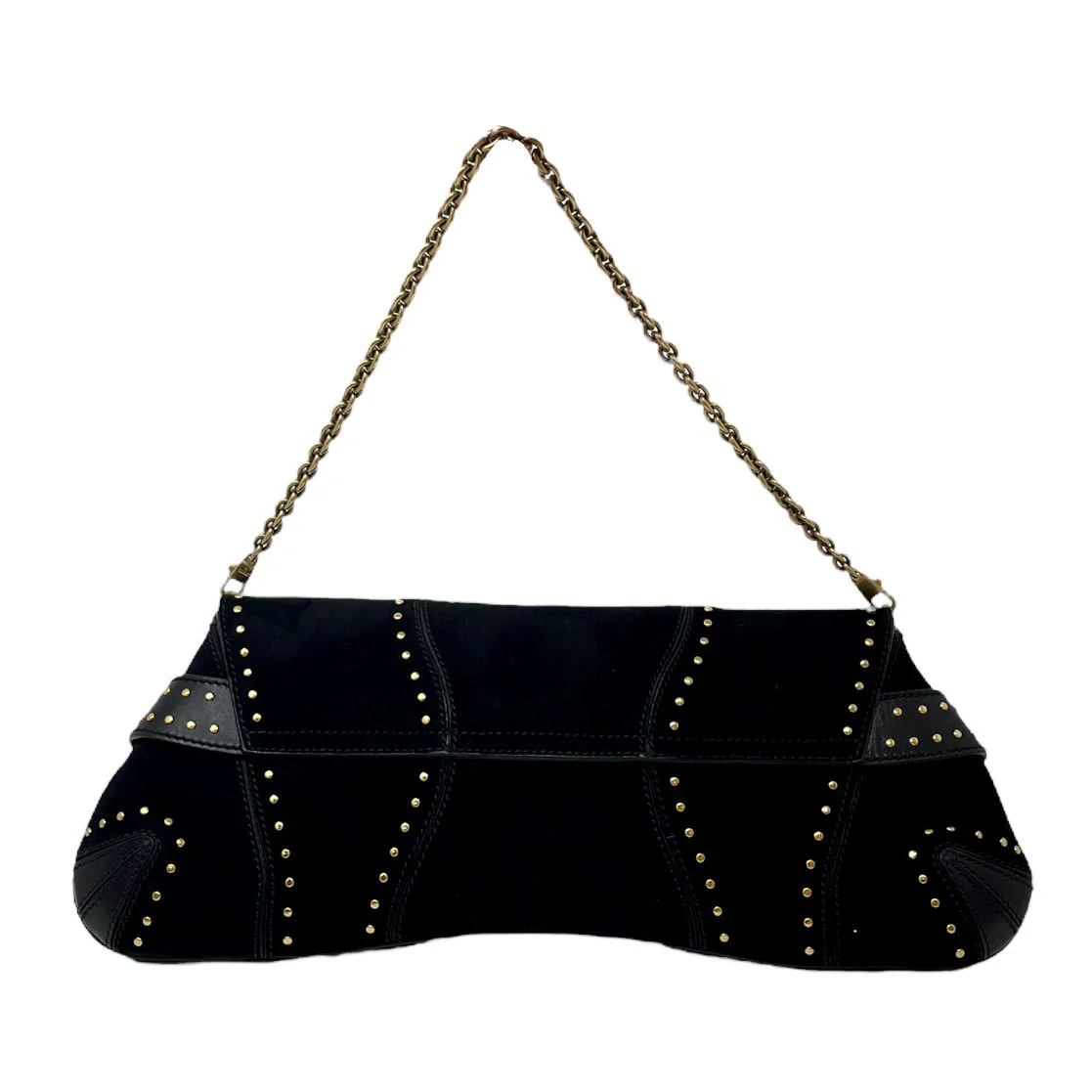 Gucci Black Horsebit Studded Shoulder Bag - Image 2