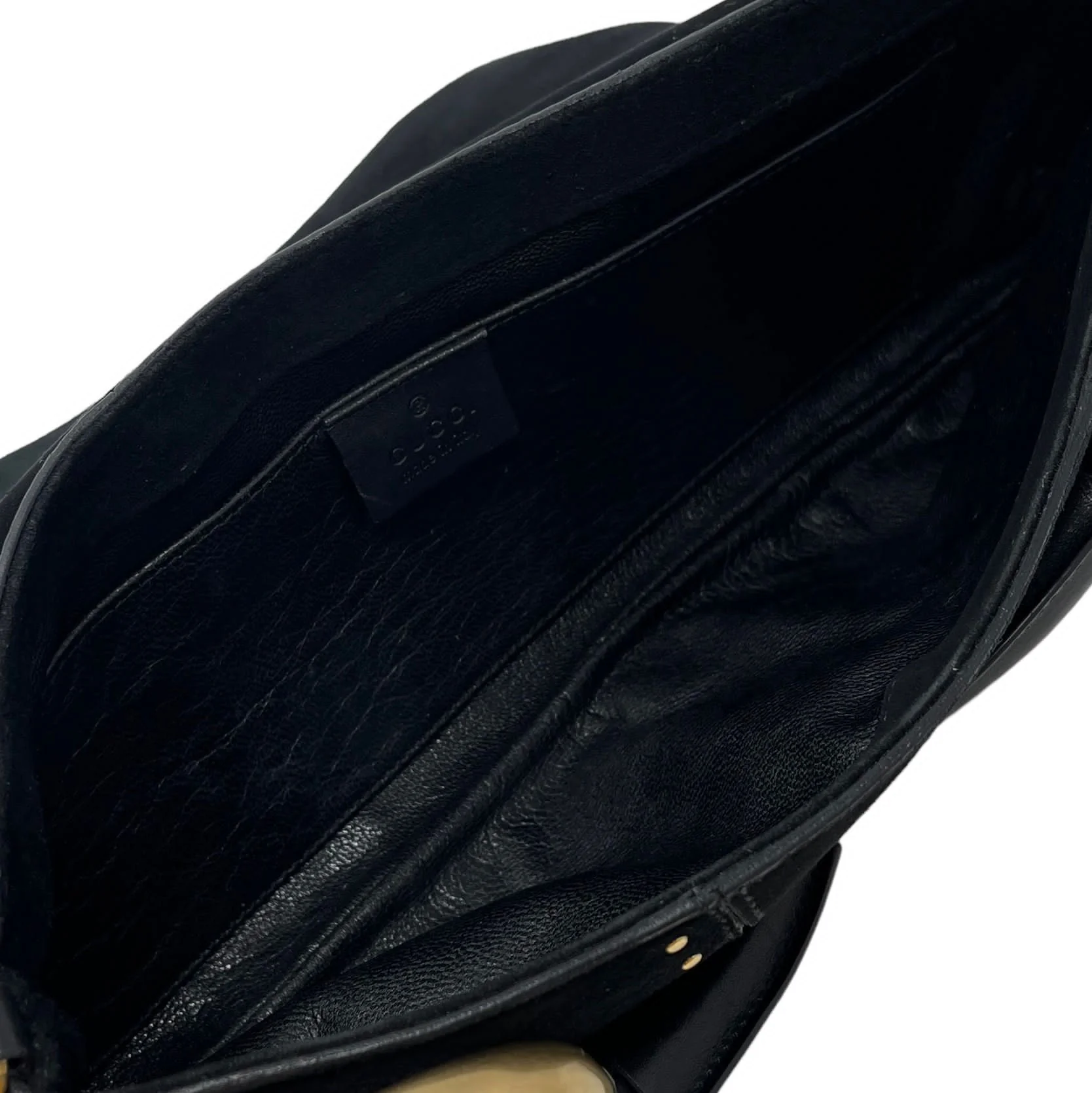 Gucci Black Horsebit Studded Shoulder Bag - Image 3