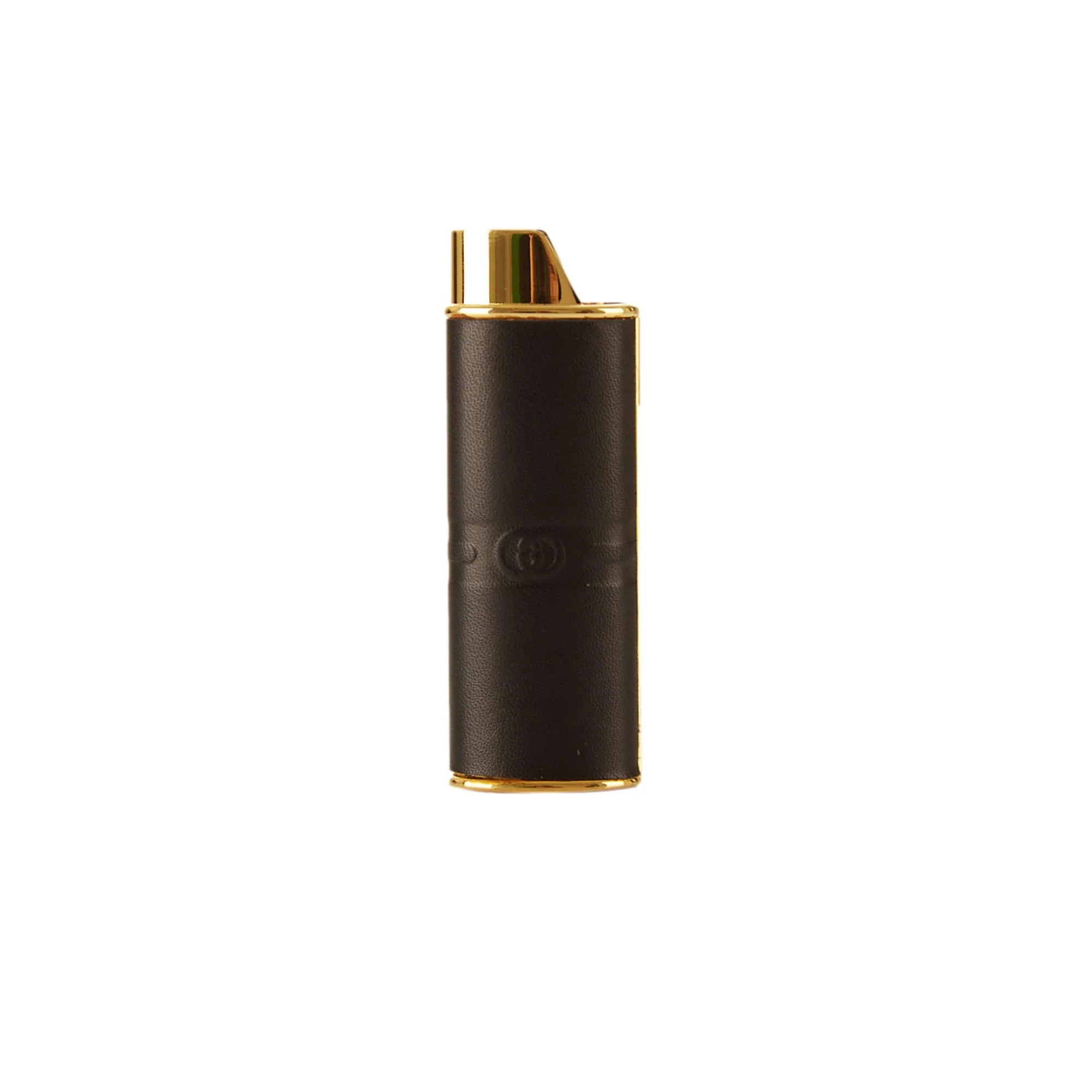 Gucci Black Leather Logo Lighter Case