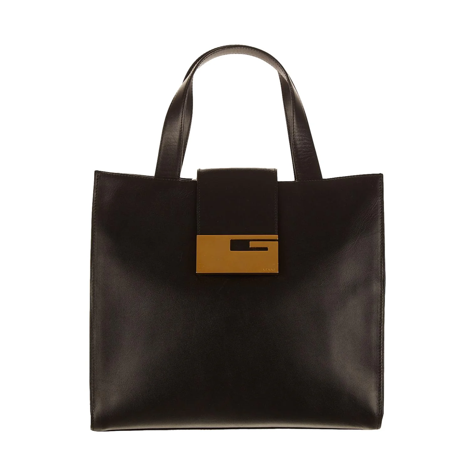 Gucci Black Logo Buckle Top Handle Bag