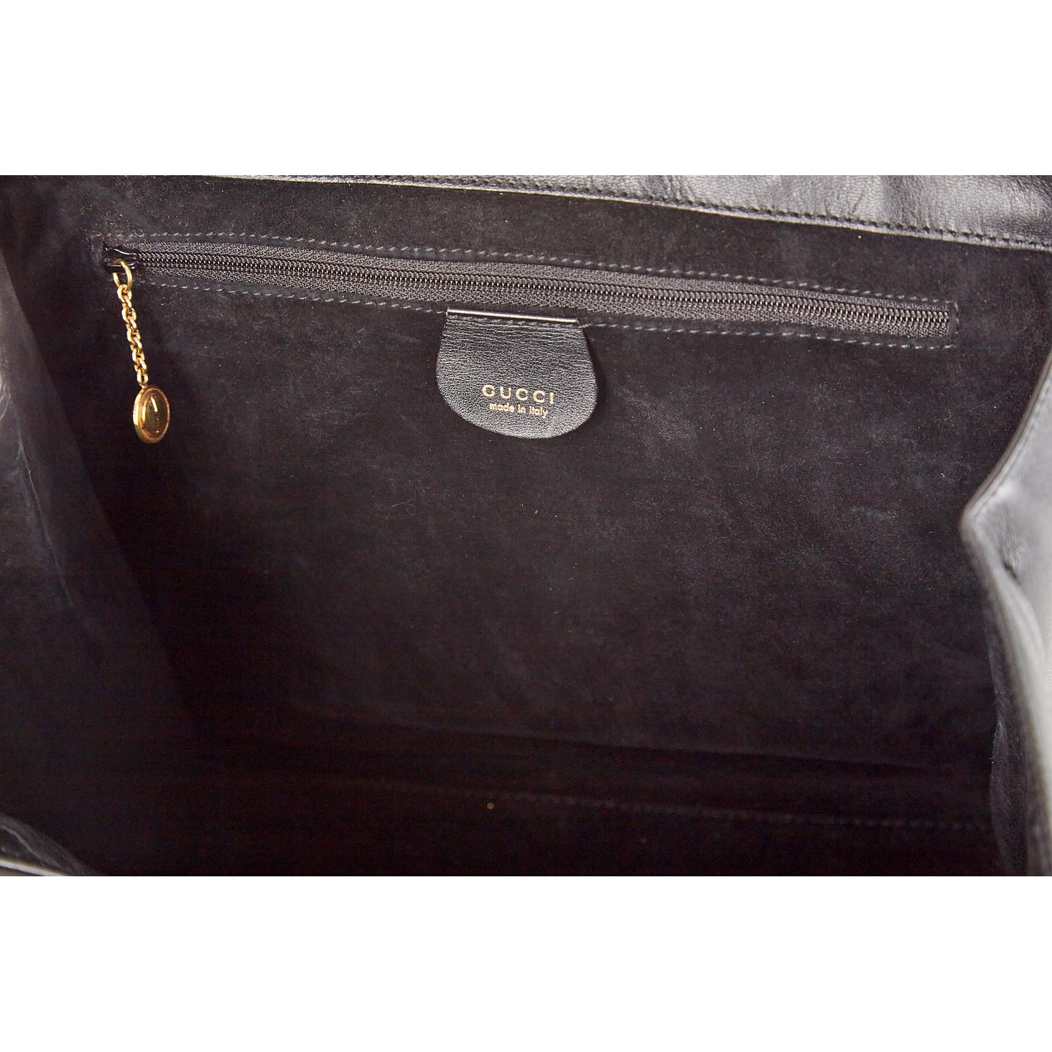 Gucci Black Logo Buckle Top Handle Bag - Image 4