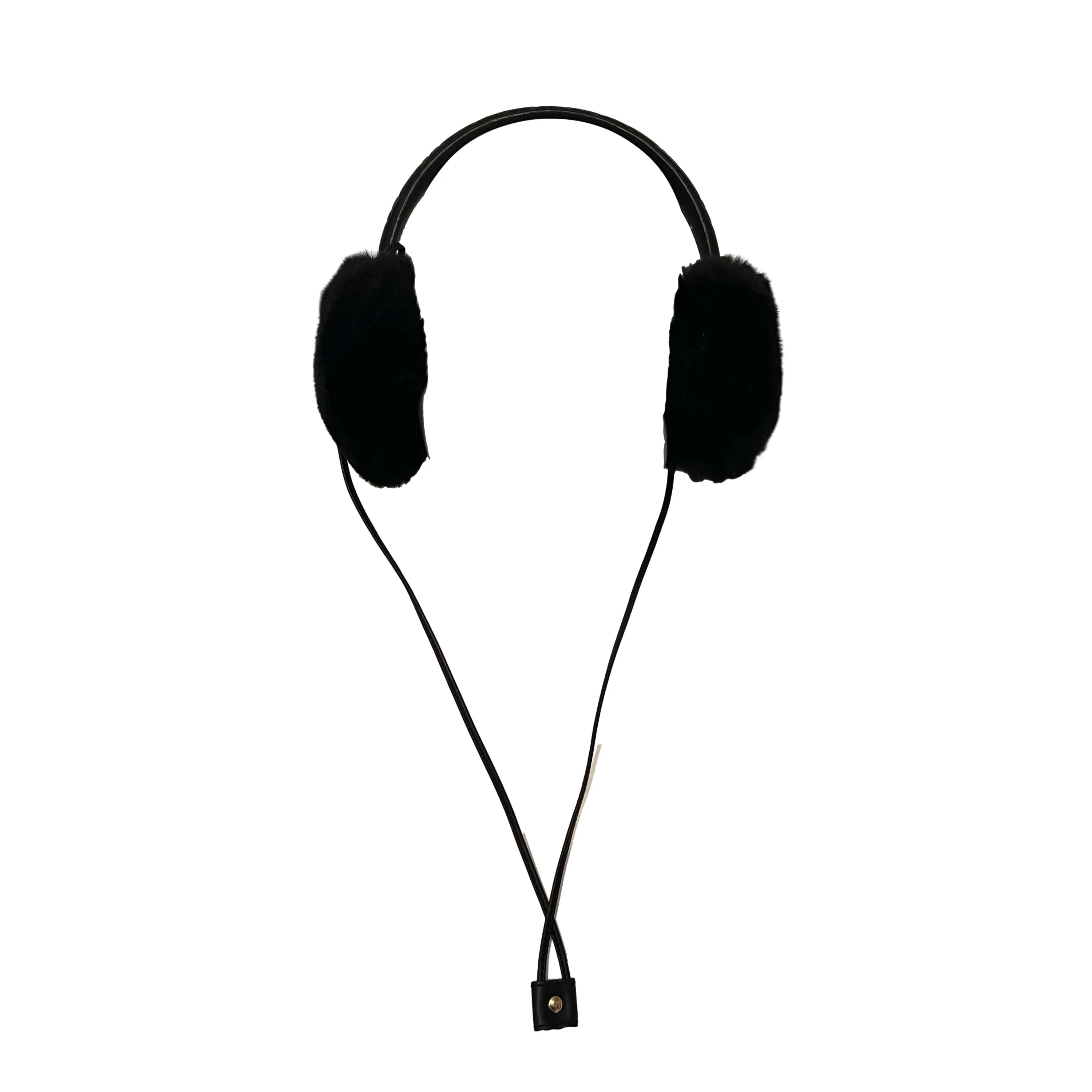 Gucci Black Logo Fur Ear Muffs - Image 2