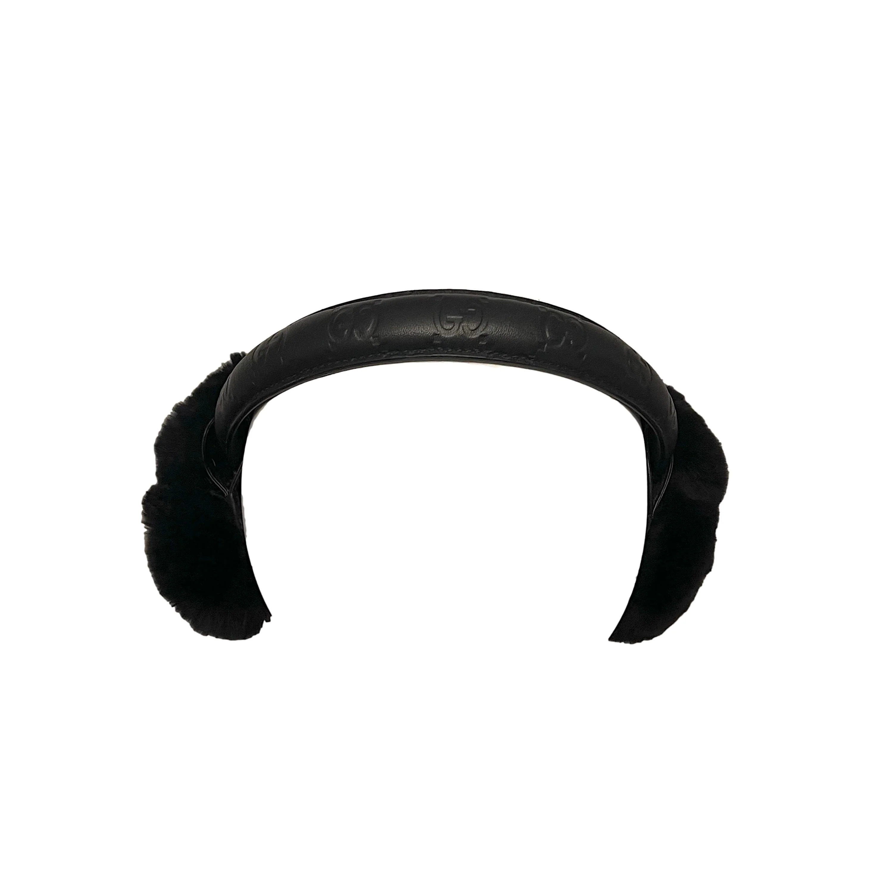 Gucci Black Logo Fur Ear Muffs - Image 3
