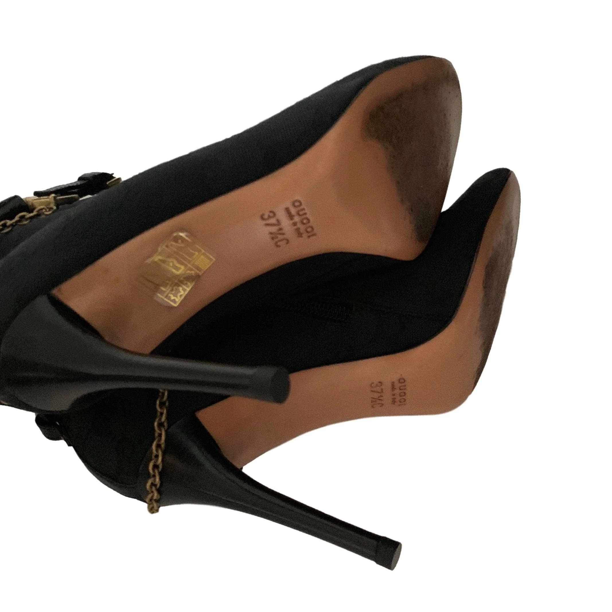 Gucci Black Logo Heeled Ankle Boots - Image 4