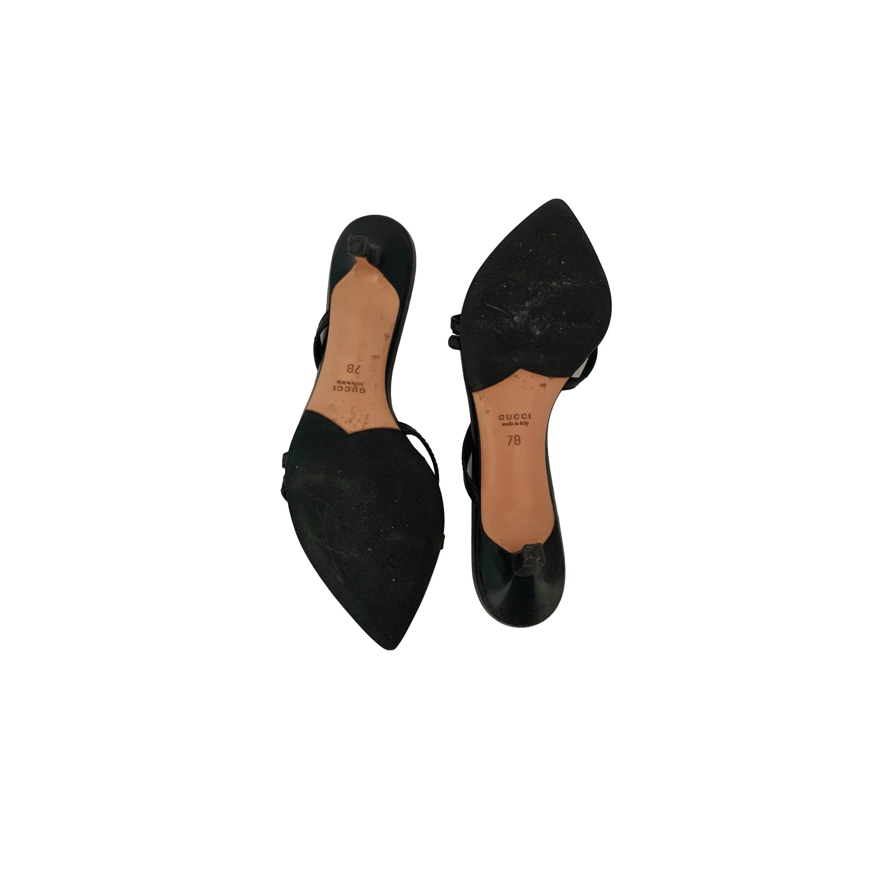 Gucci Black Logo Kitten Heels - Image 3