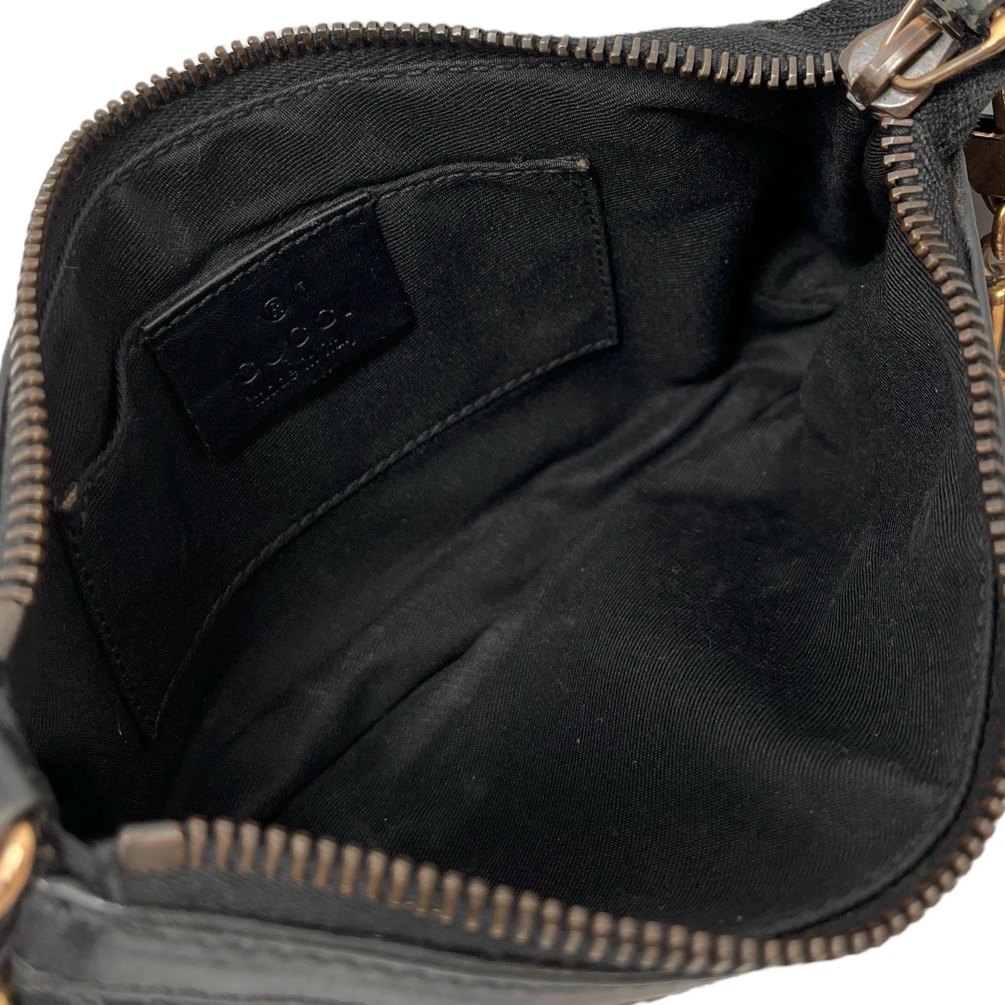 Gucci Black Logo Mini Bamboo Bag - Image 3