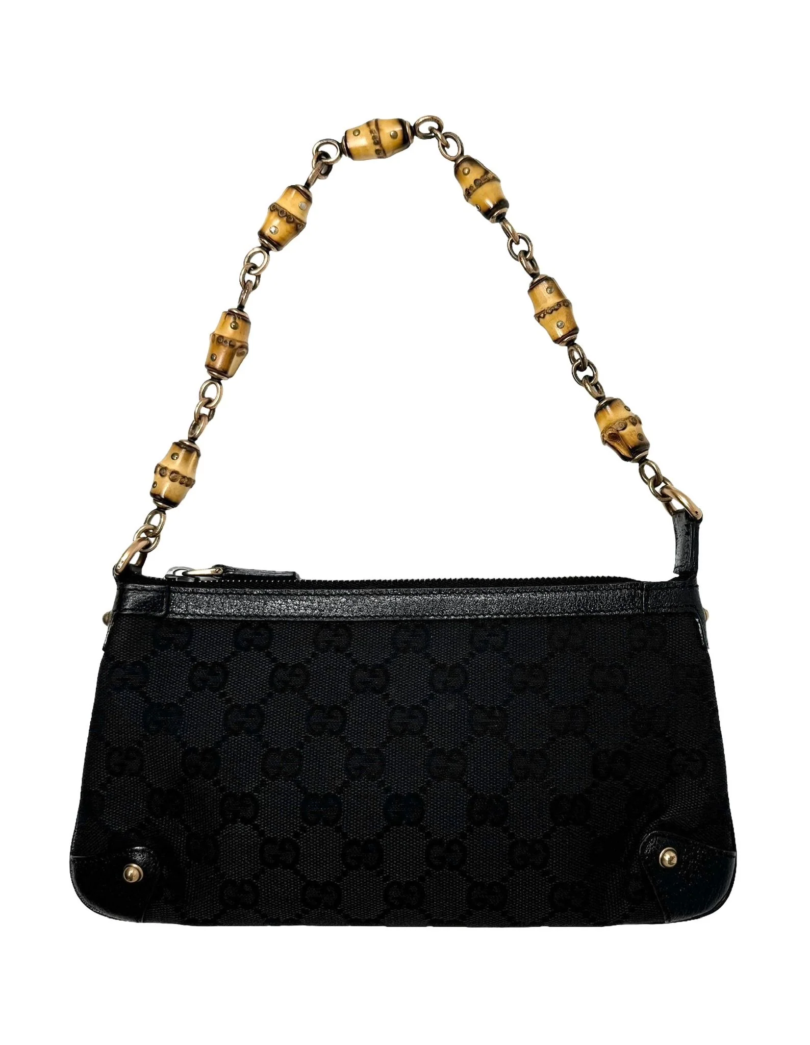 Gucci Black Mini Logo Bamboo Bag - Image 2