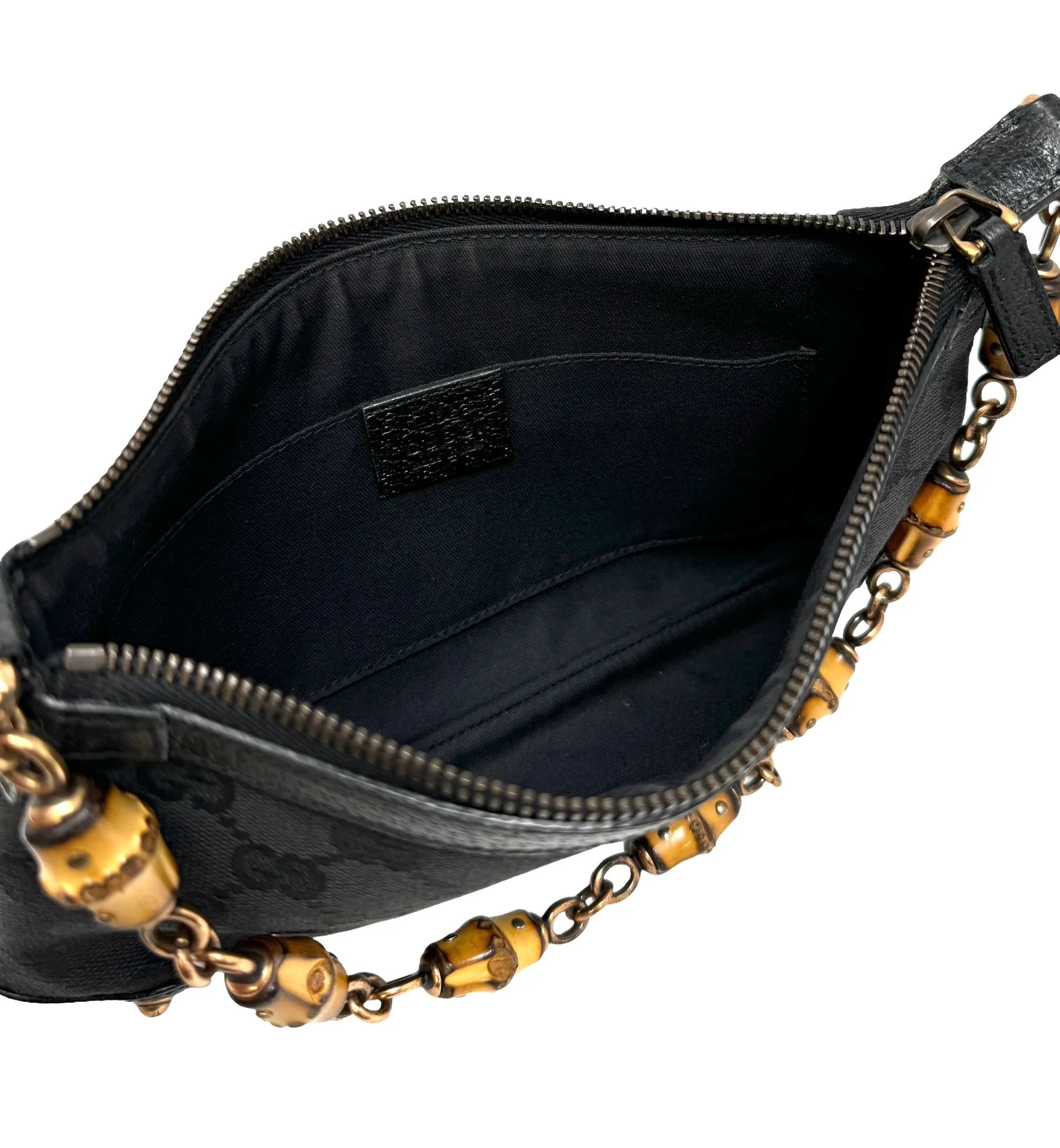 Gucci Black Mini Logo Bamboo Bag - Image 3