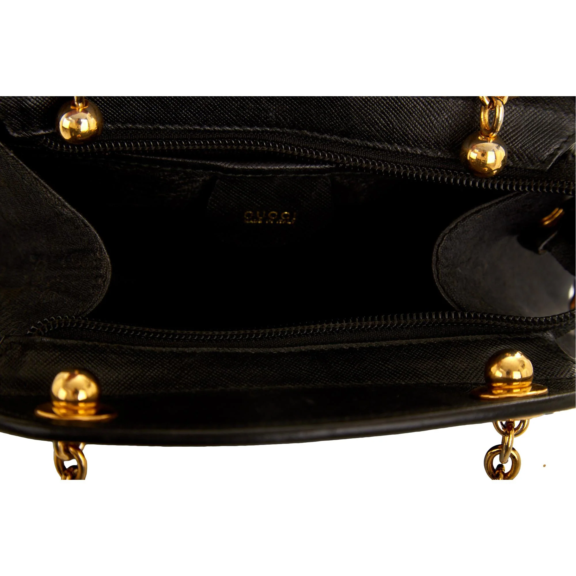 Gucci Black Monogram Bamboo Chain Bag - Image 3