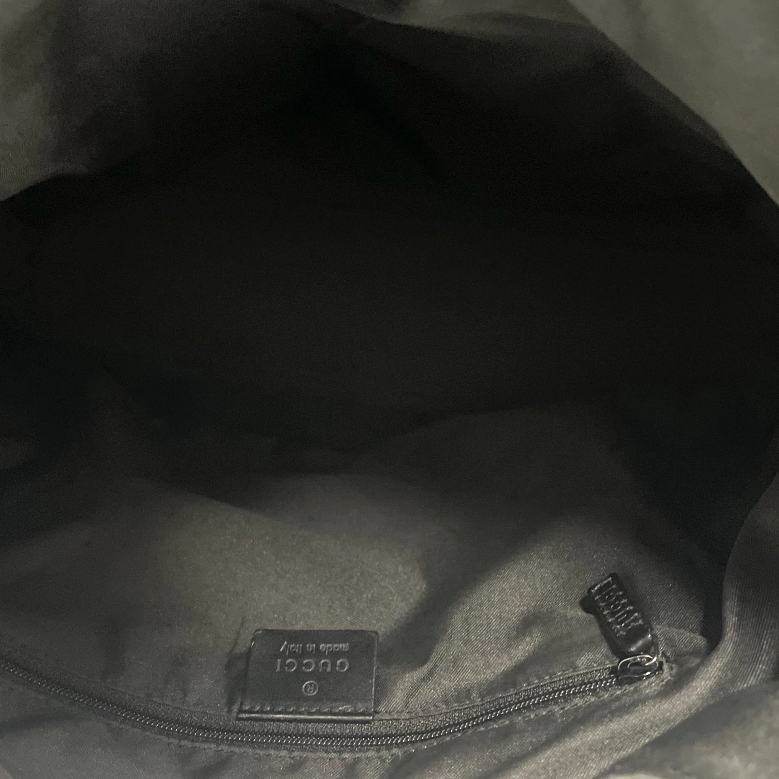 Gucci Black Monogram Suede Shoulder Bag - Image 4