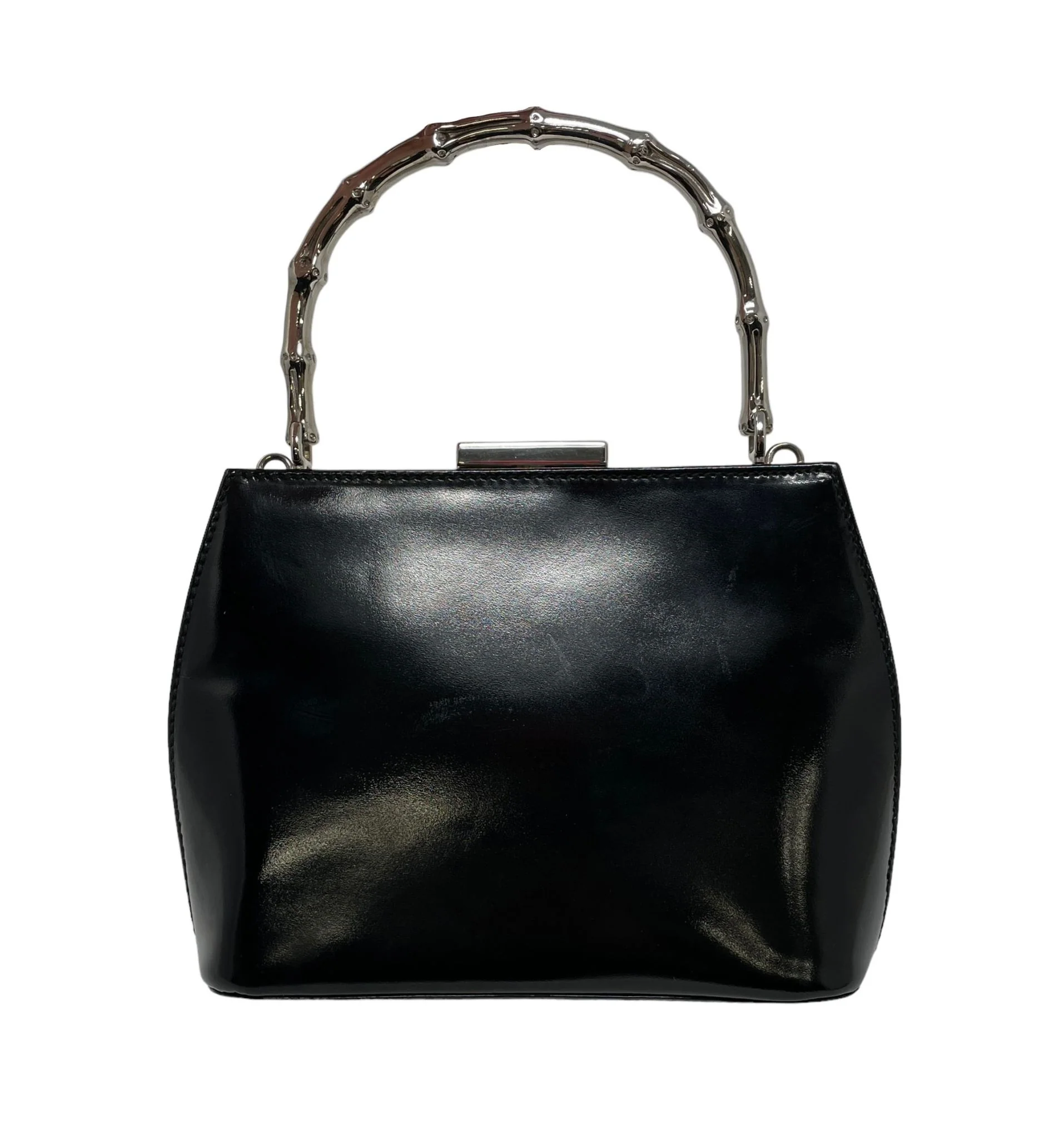 Gucci Black Patent Leather Top Handle - Image 2