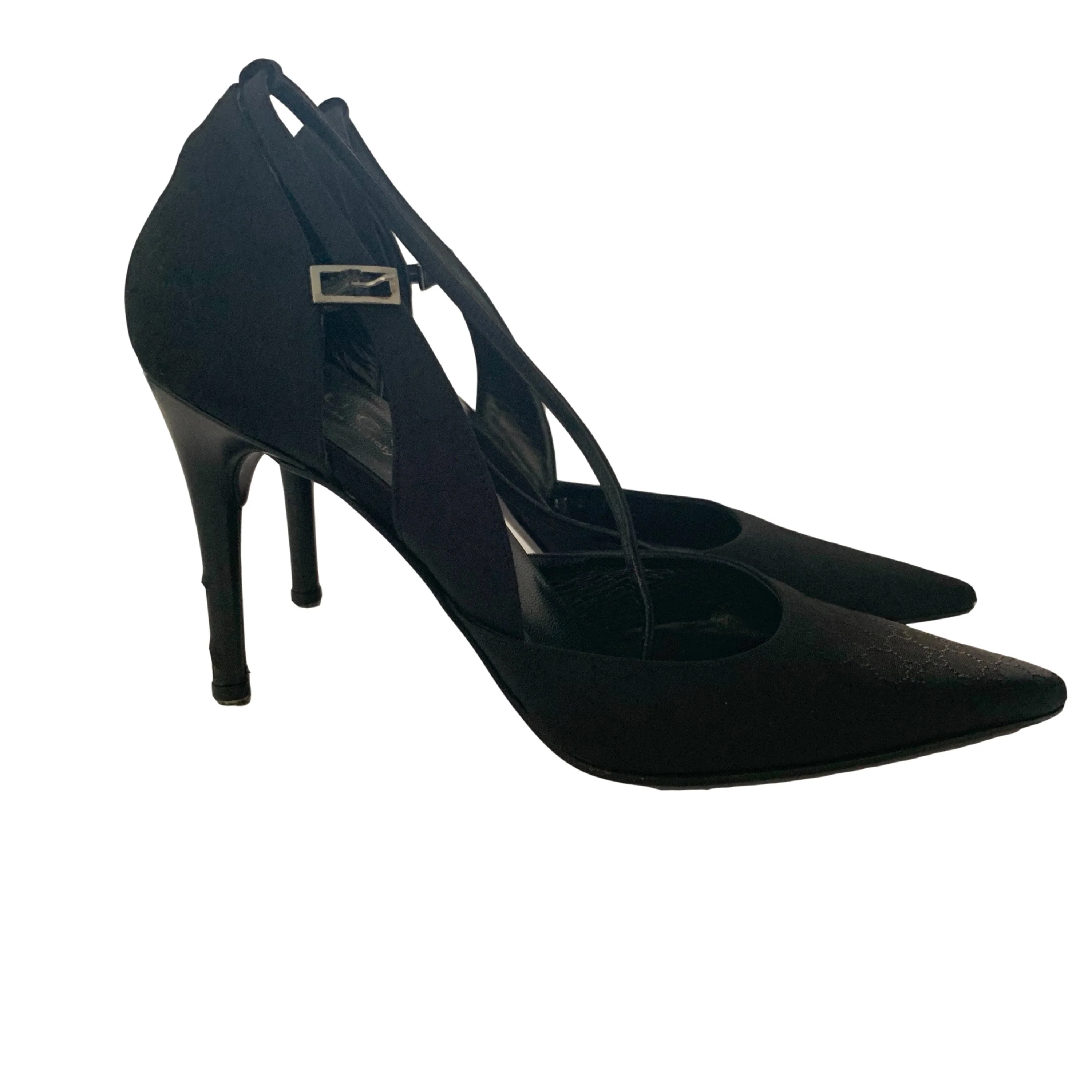 Gucci Black Raised Logo Heels - Image 3