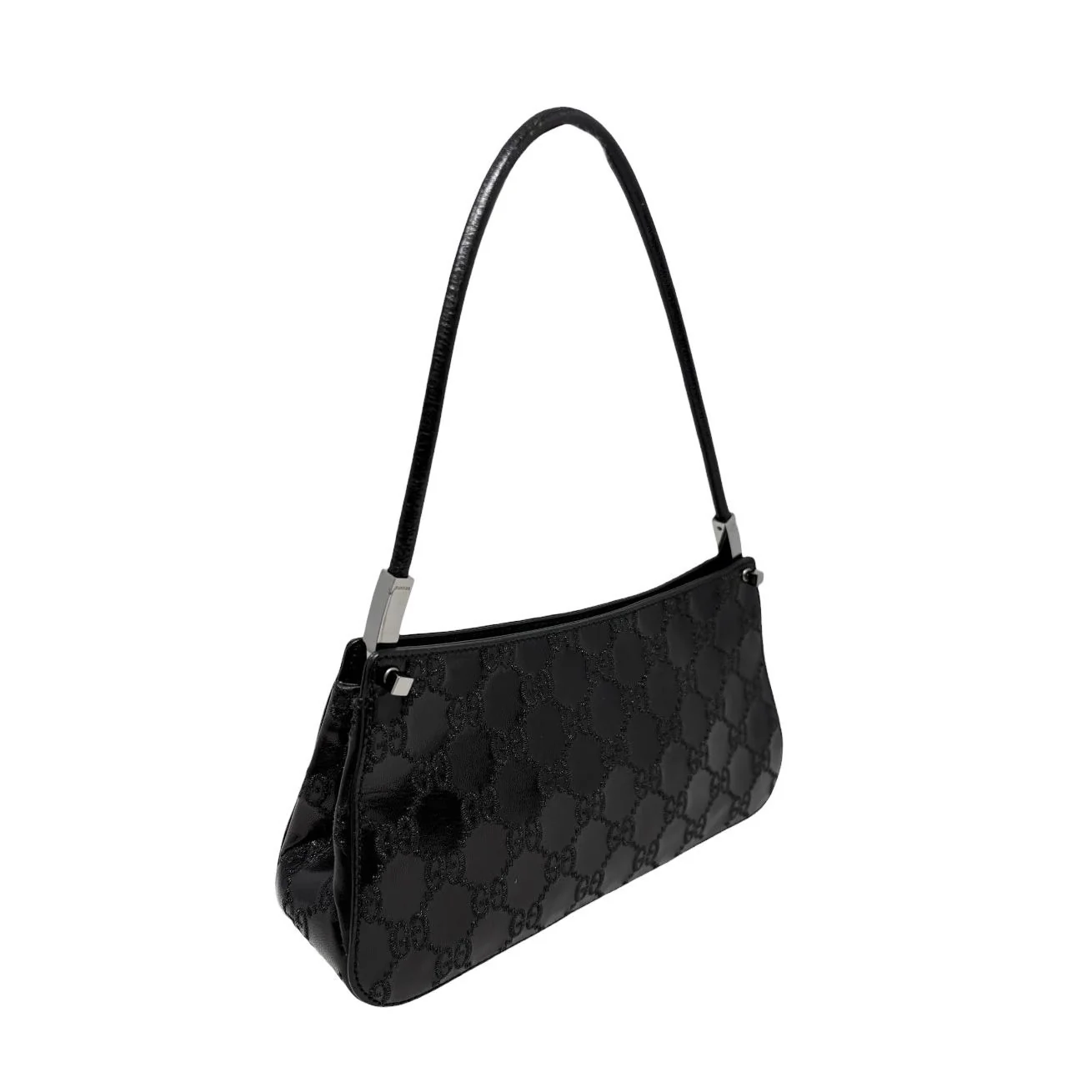 Gucci Black Raised Logo Shoulder Bag - Image 3