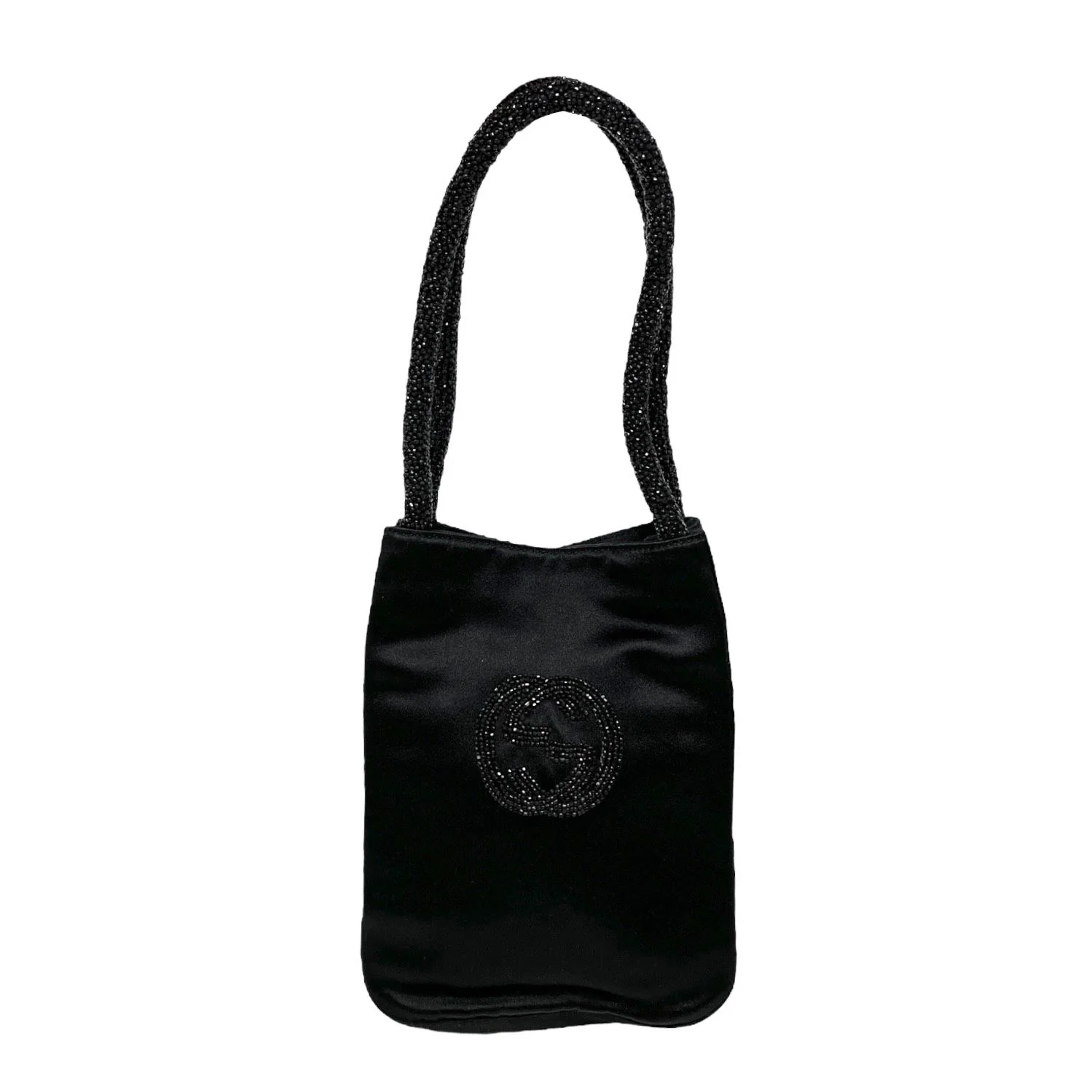 Gucci Black Satin Beaded Mini Bag