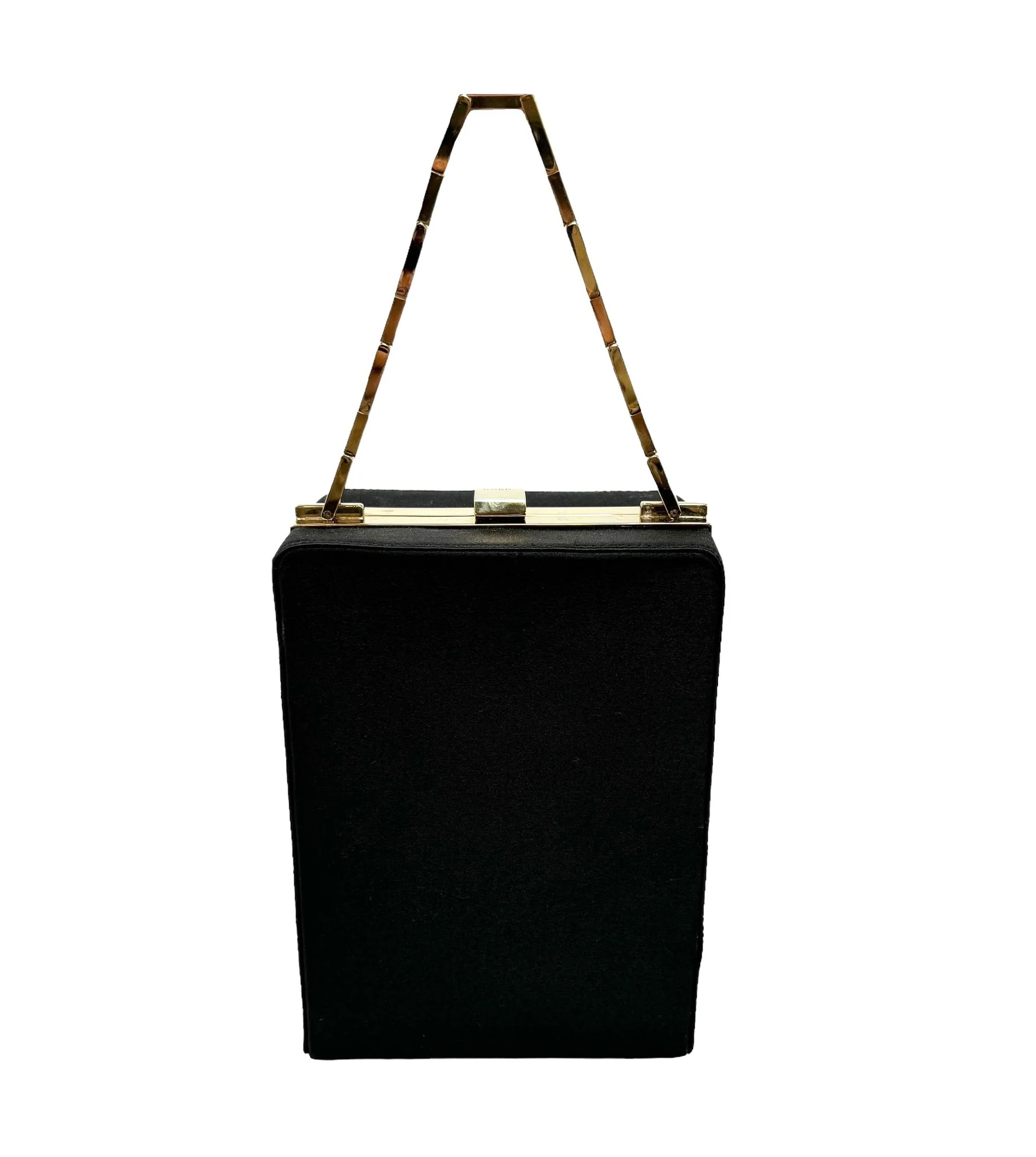 Gucci Black Satin Chain Box Bag - Image 2