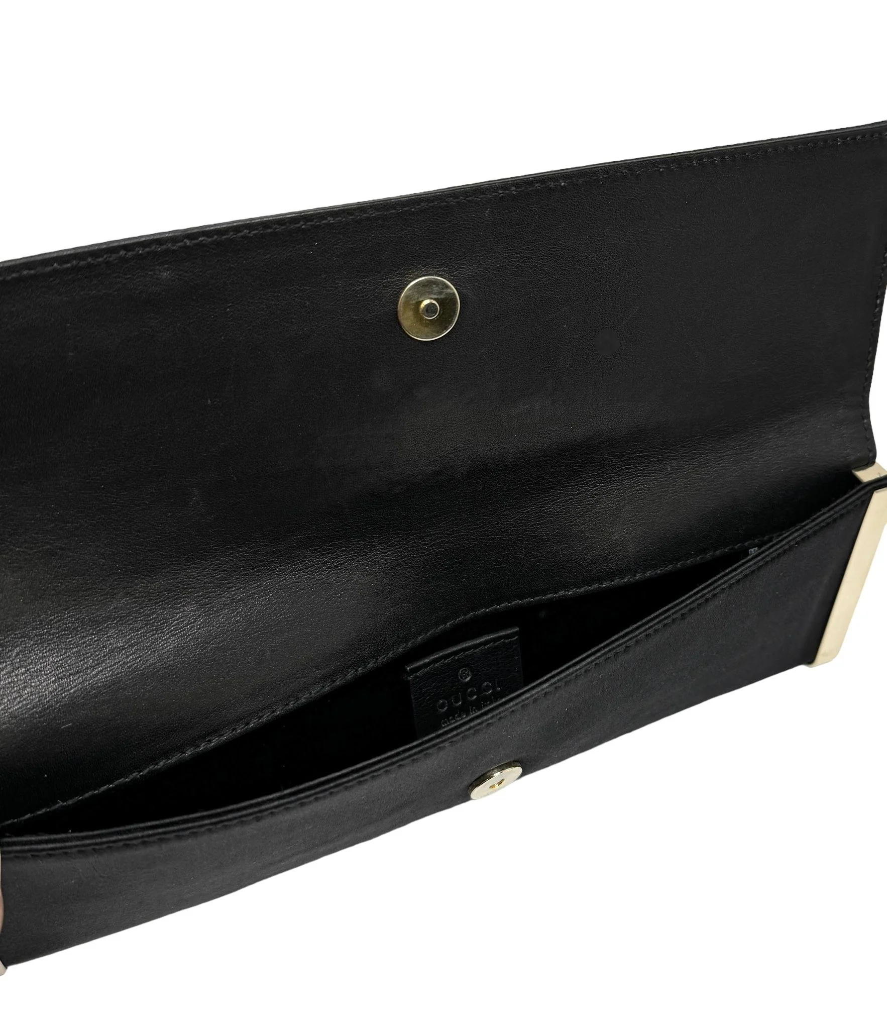 Gucci Black Satin Bar Clutch Bag - Image 3