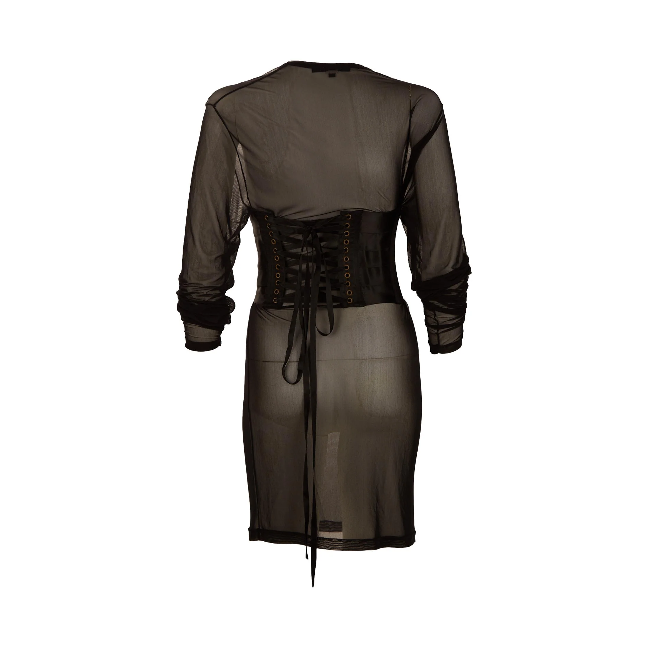 Gucci Black Sheer Corset Dress Set - Image 2