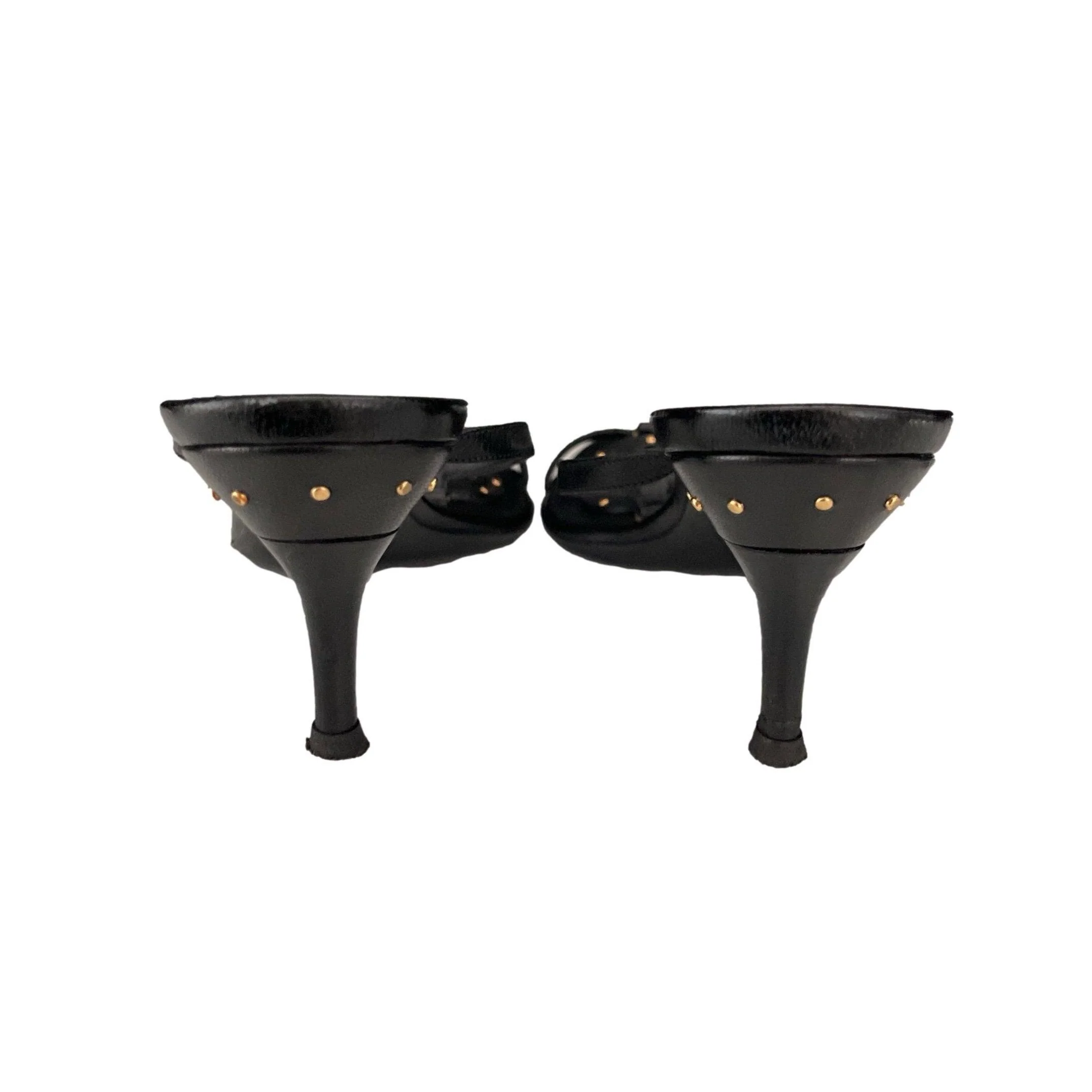Gucci Black Studded Kitten Heels - Image 2