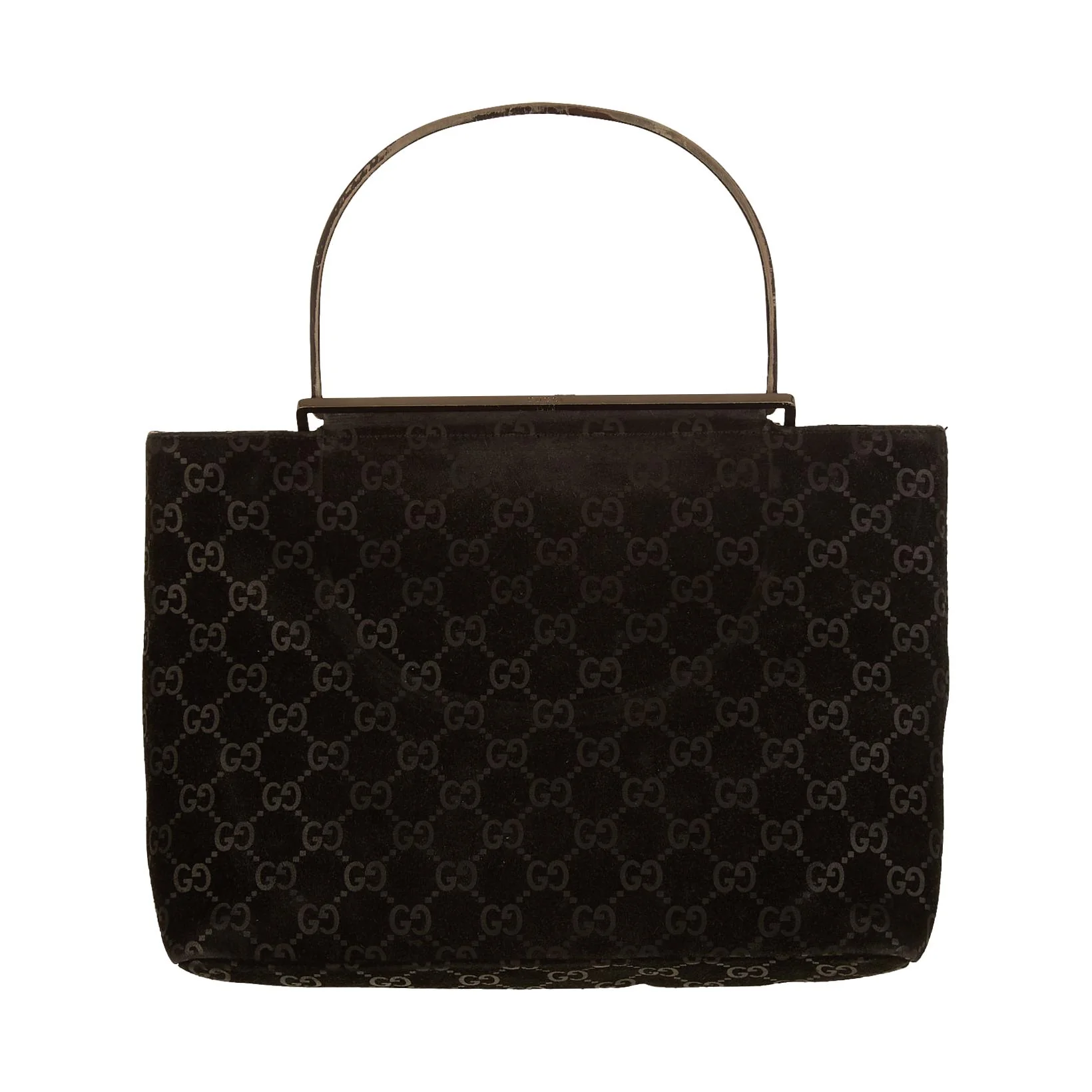 Gucci Black Suede Logo Top Handle Bag - Image 2