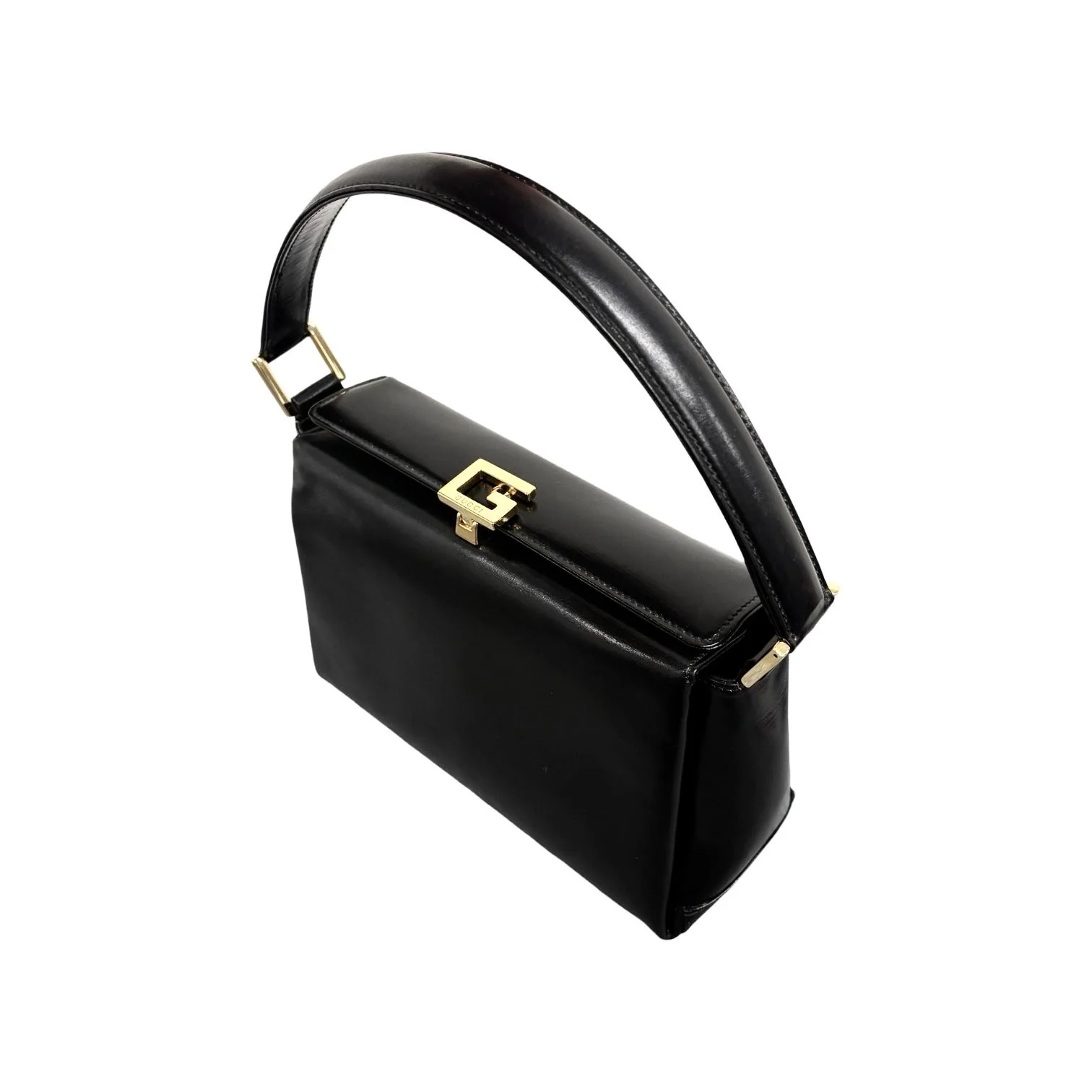 Gucci Black Top Handle Clasp Bag - Image 2