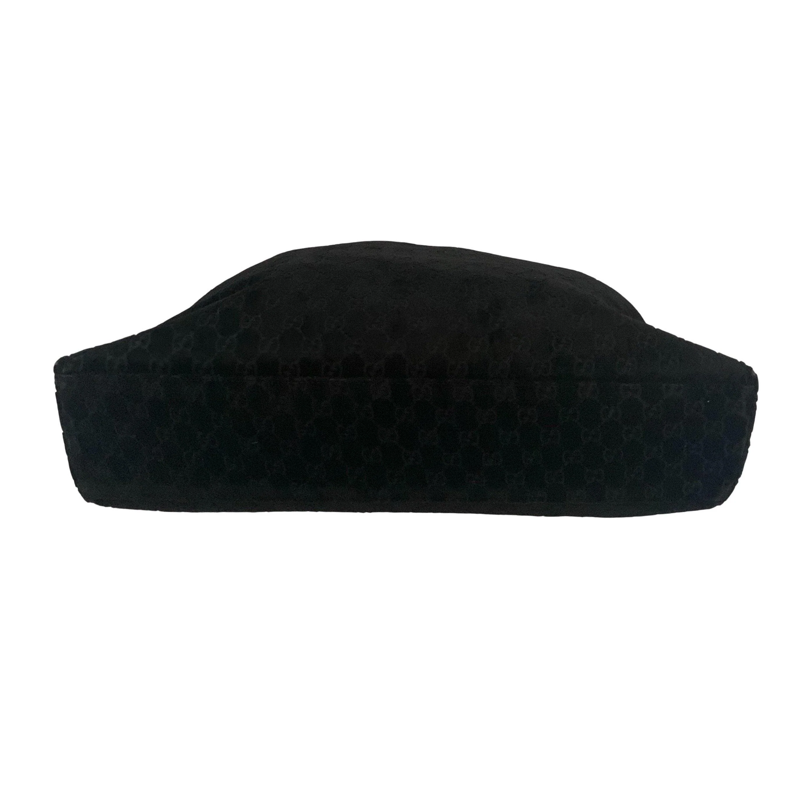 Gucci Black Velvet Oversize Metal Handle Bag - Image 3