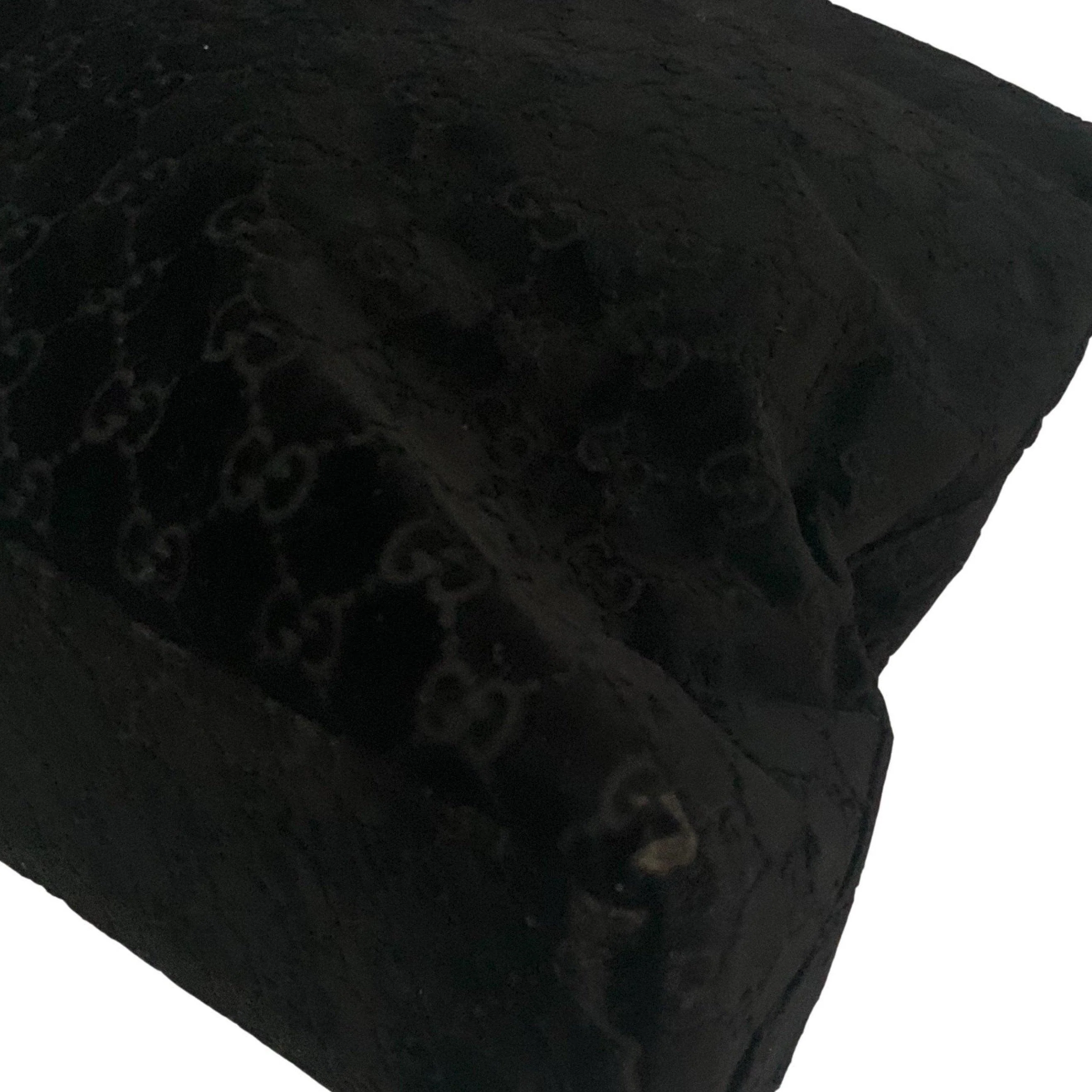 Gucci Black Velvet Oversize Metal Handle Bag - Image 4