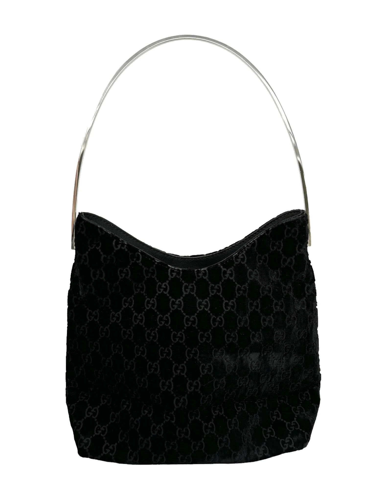 Gucci Black Velvet Shoulder Bag - Image 2
