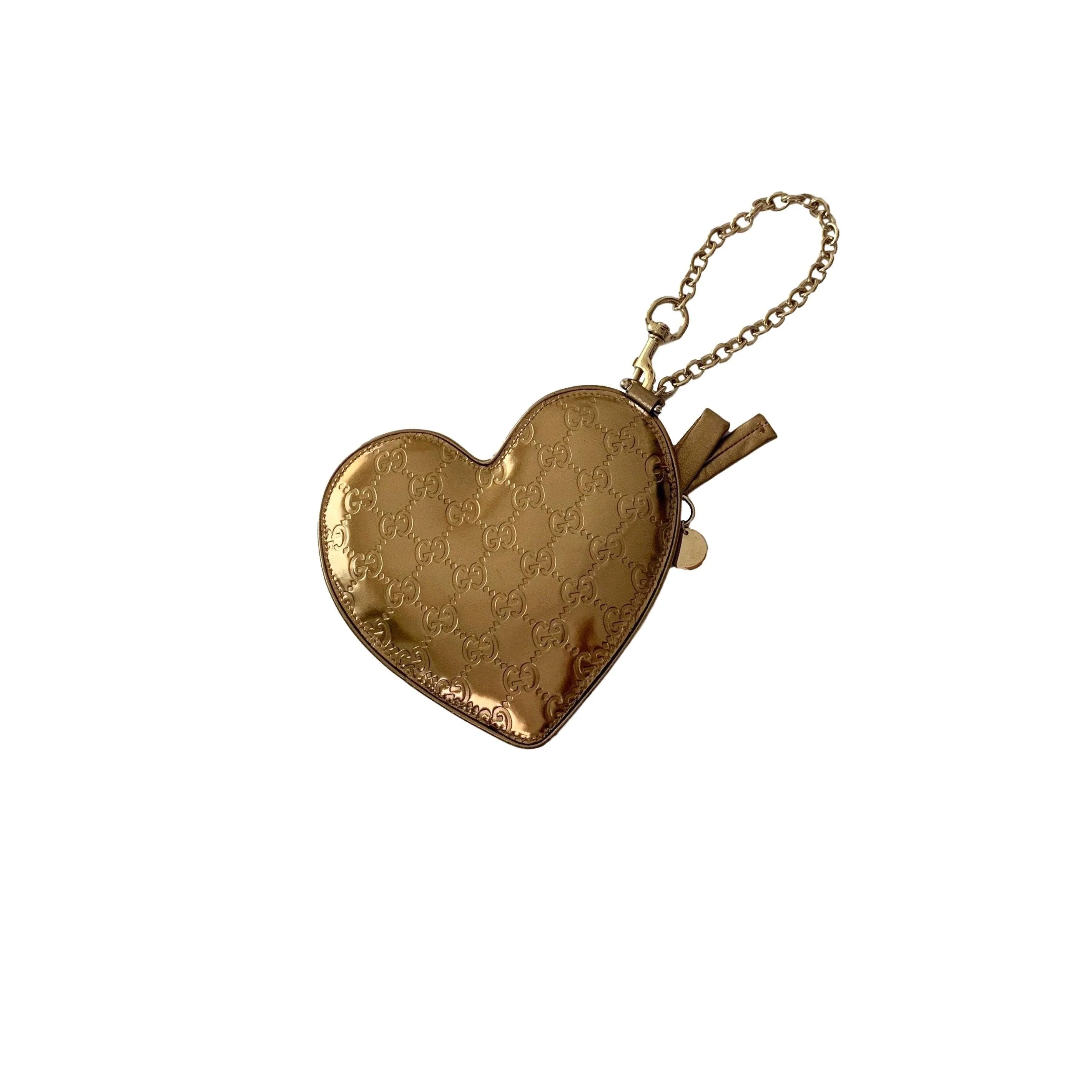 Gucci Bronze Heart Monogram Coin Purse - Image 2
