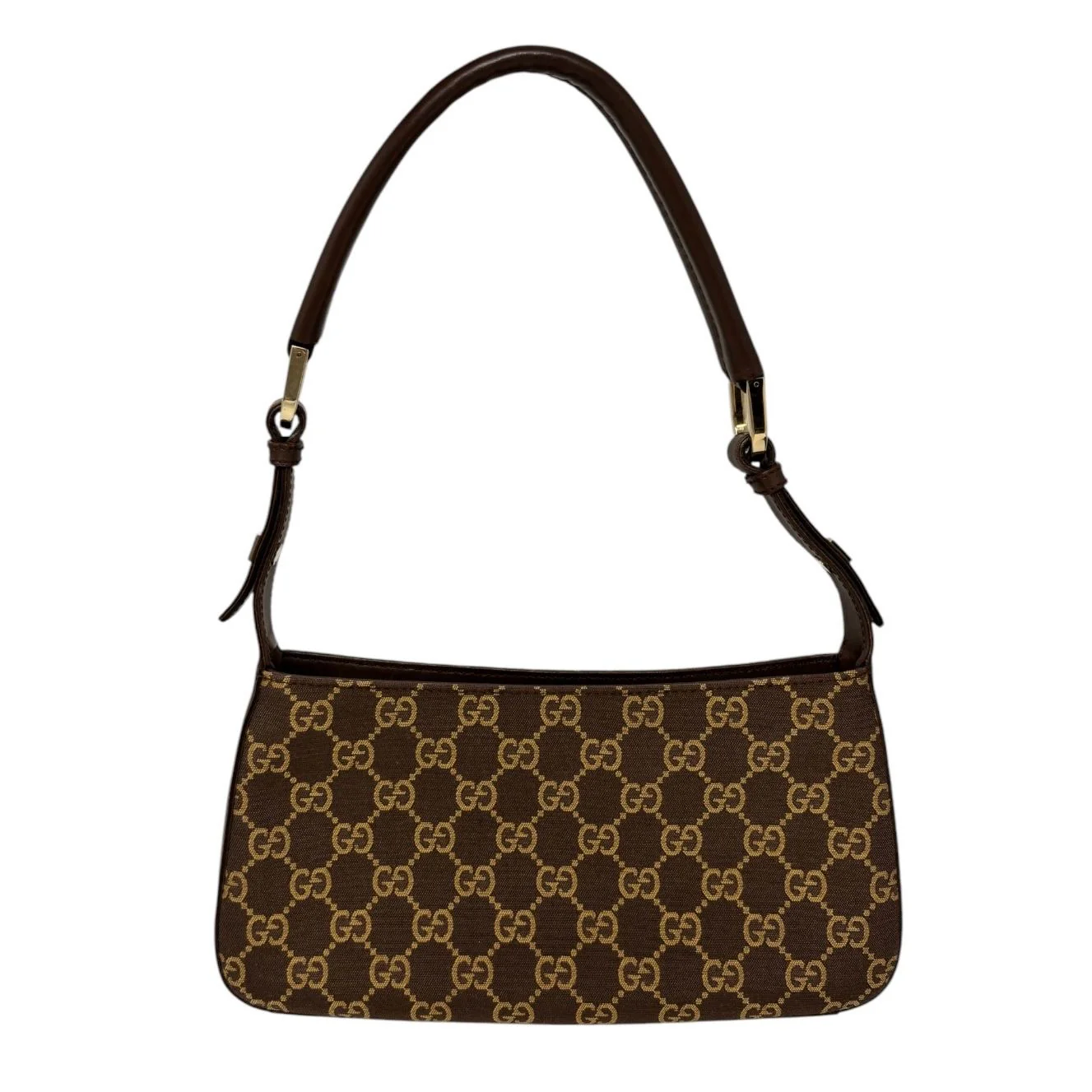 Gucci Brown Canvas Logo Shoulder Bag - Image 2