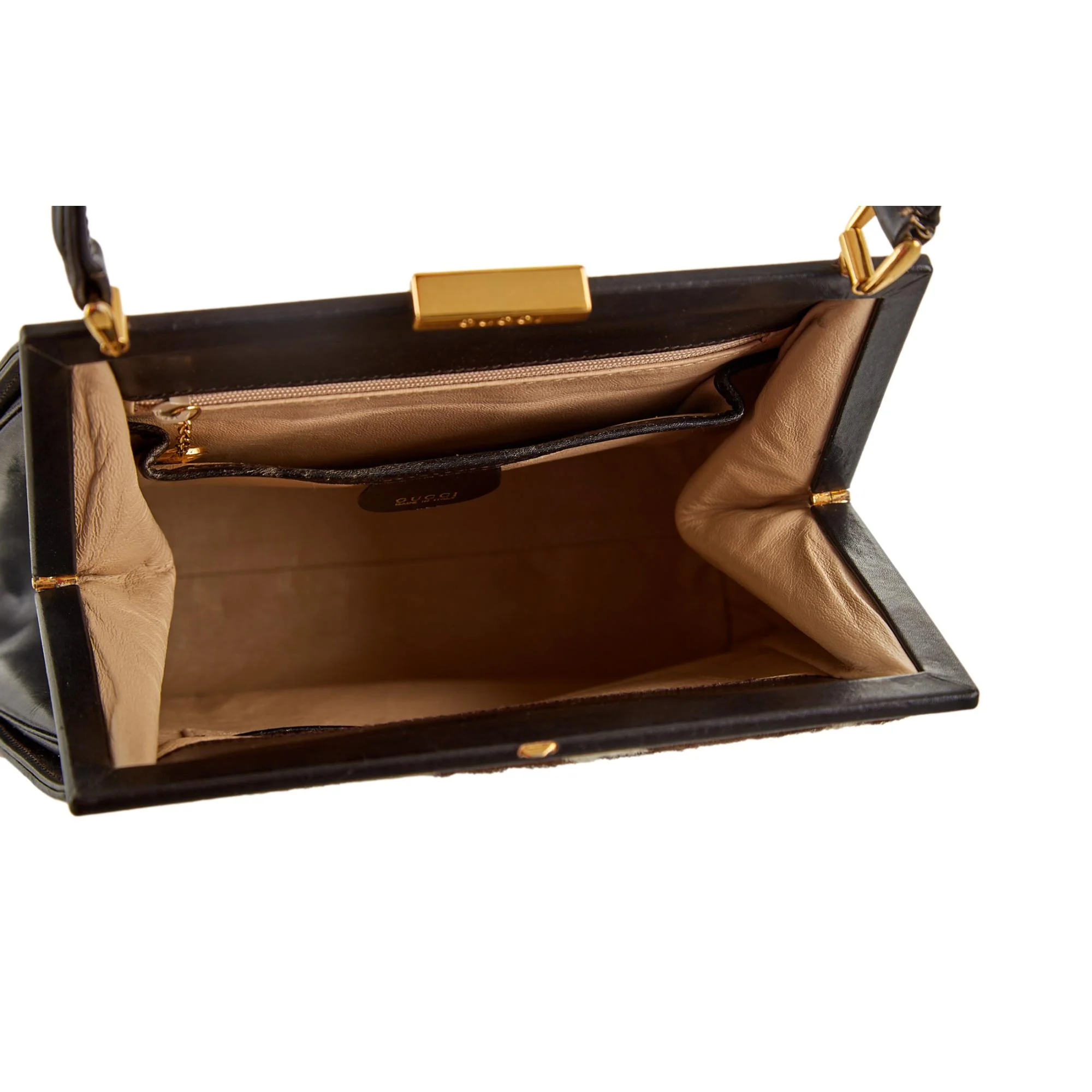 Gucci Brown Cow Print Top Handle Bag - Image 4
