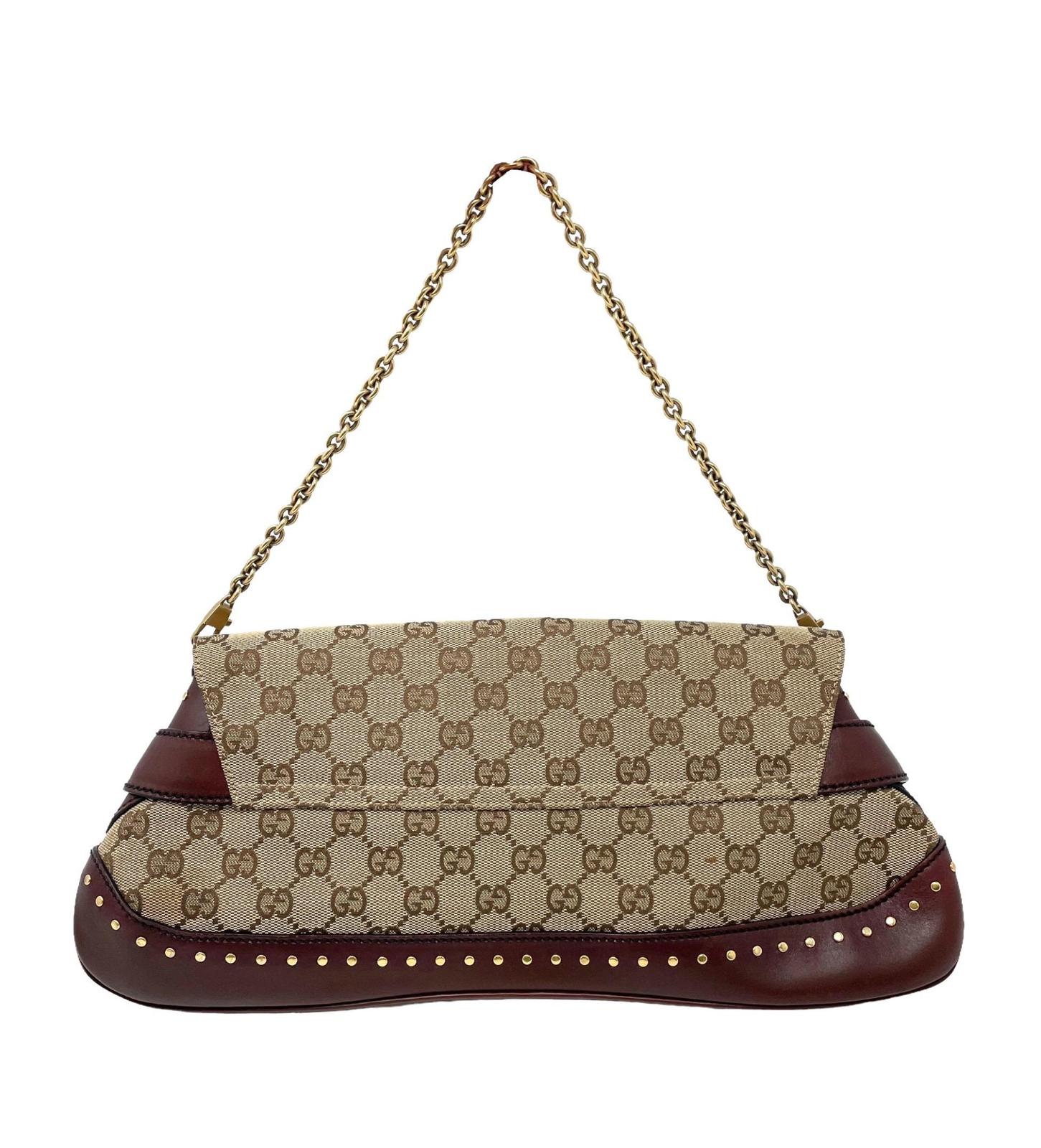 Gucci Brown Horsebit Chain Shoulder Bag - Image 2