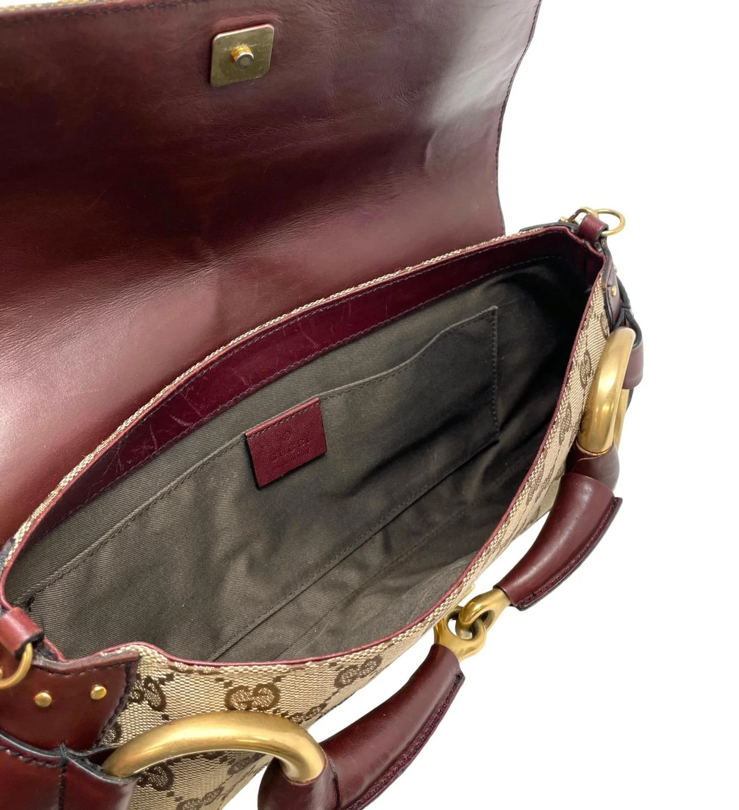 Gucci Brown Horsebit Chain Shoulder Bag - Image 3