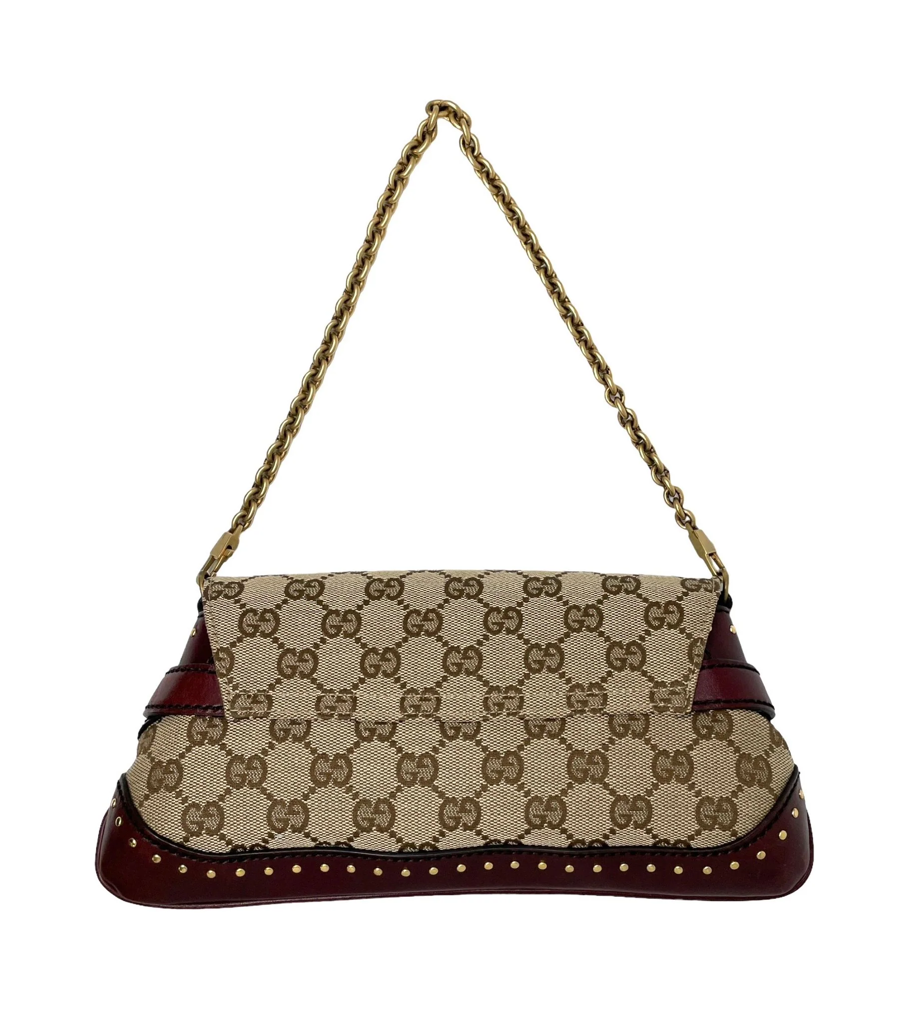 Gucci Brown Logo Chain Shoulder Bag - Image 2
