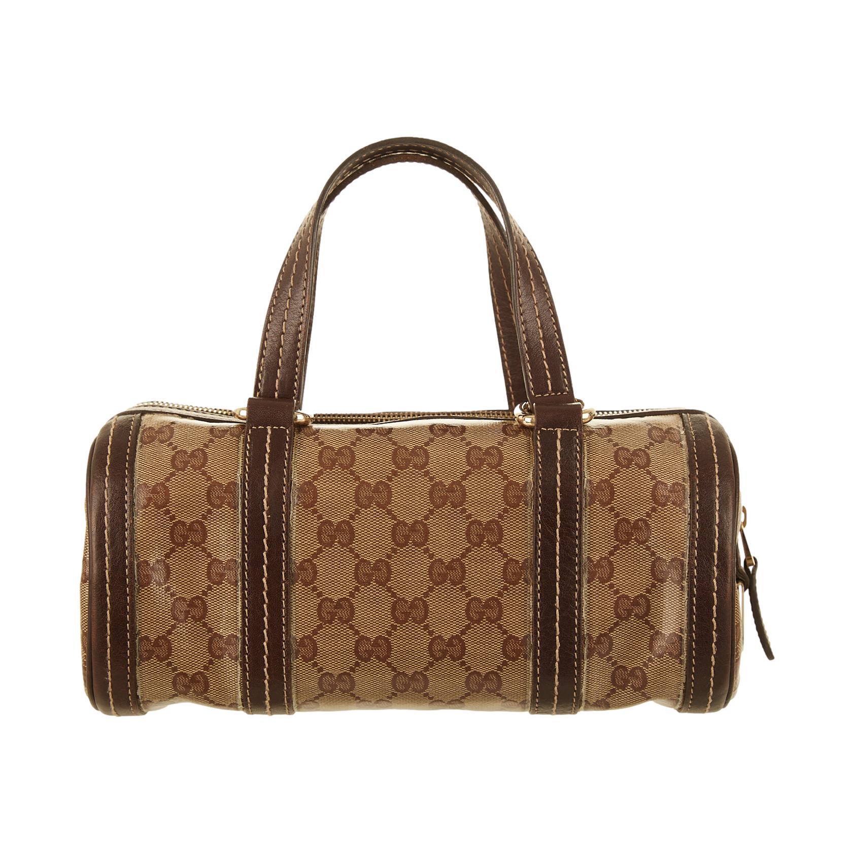 Gucci Brown Logo Cylinder Bag - Image 2