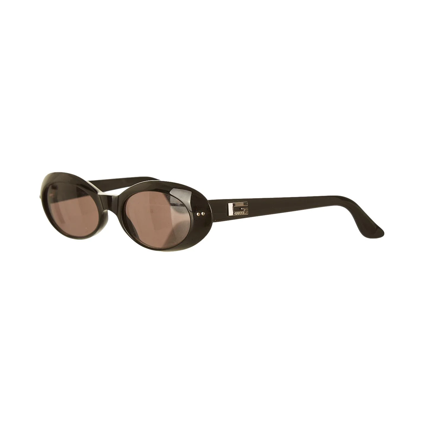 Gucci Black Logo Oval Sunglasses