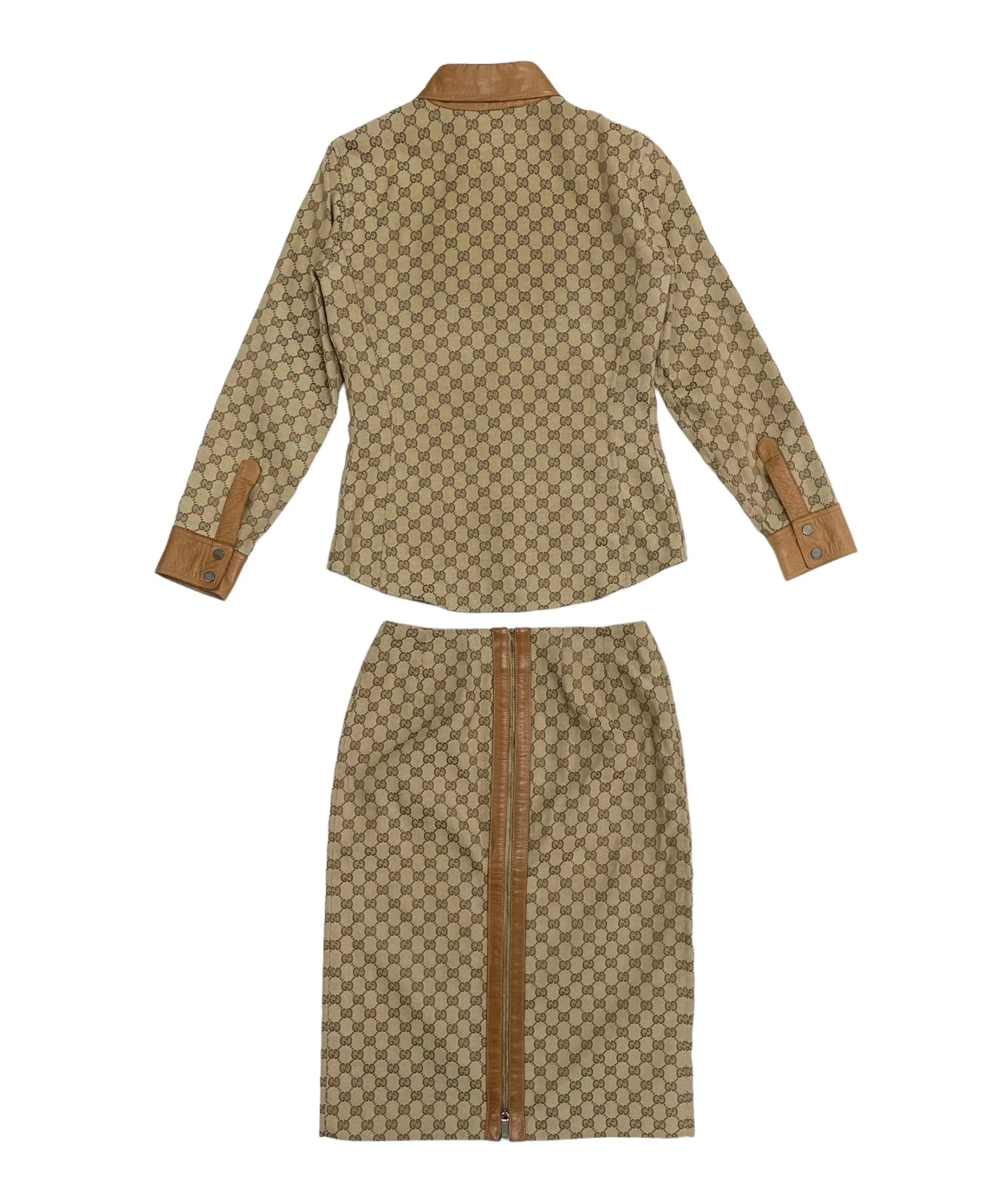 Gucci Brown Logo Skirt Set - Image 3