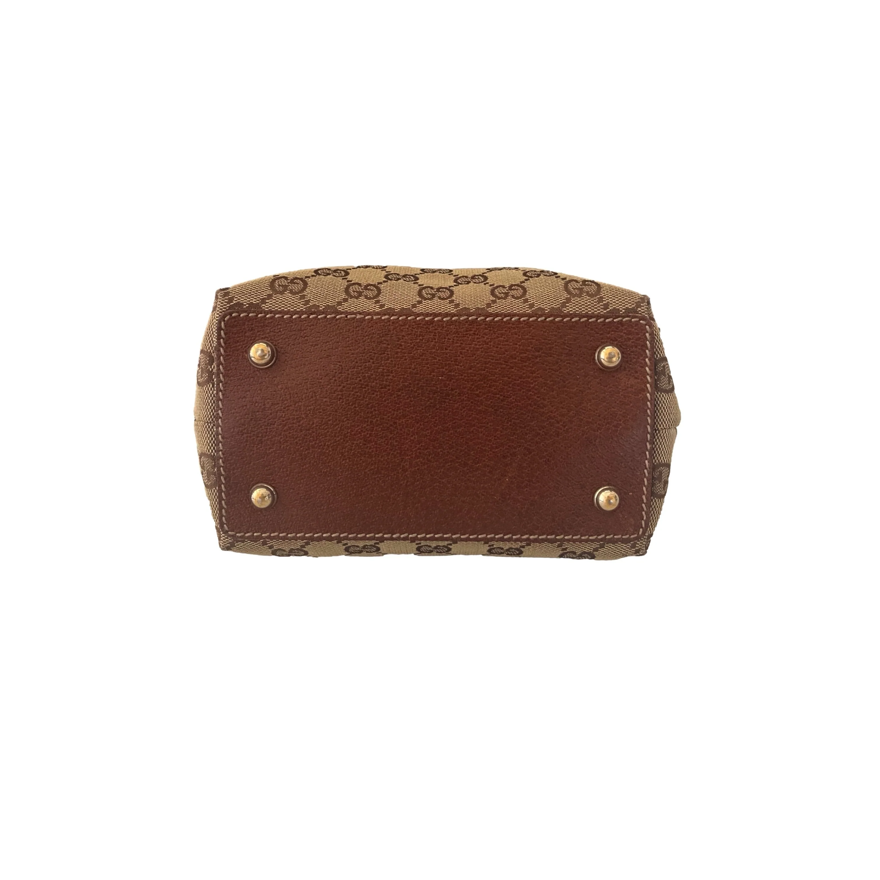 Gucci Brown Monogram Bamboo Shoulder Bag - Image 3
