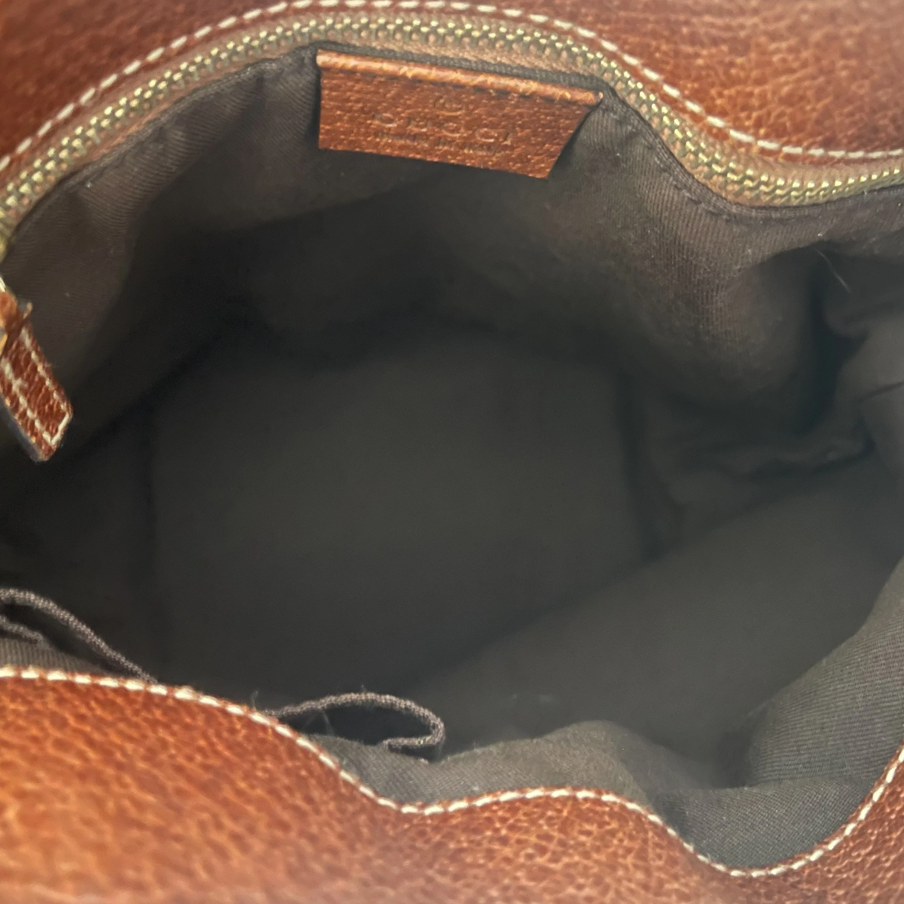 Gucci Brown Monogram Bamboo Shoulder Bag - Image 4