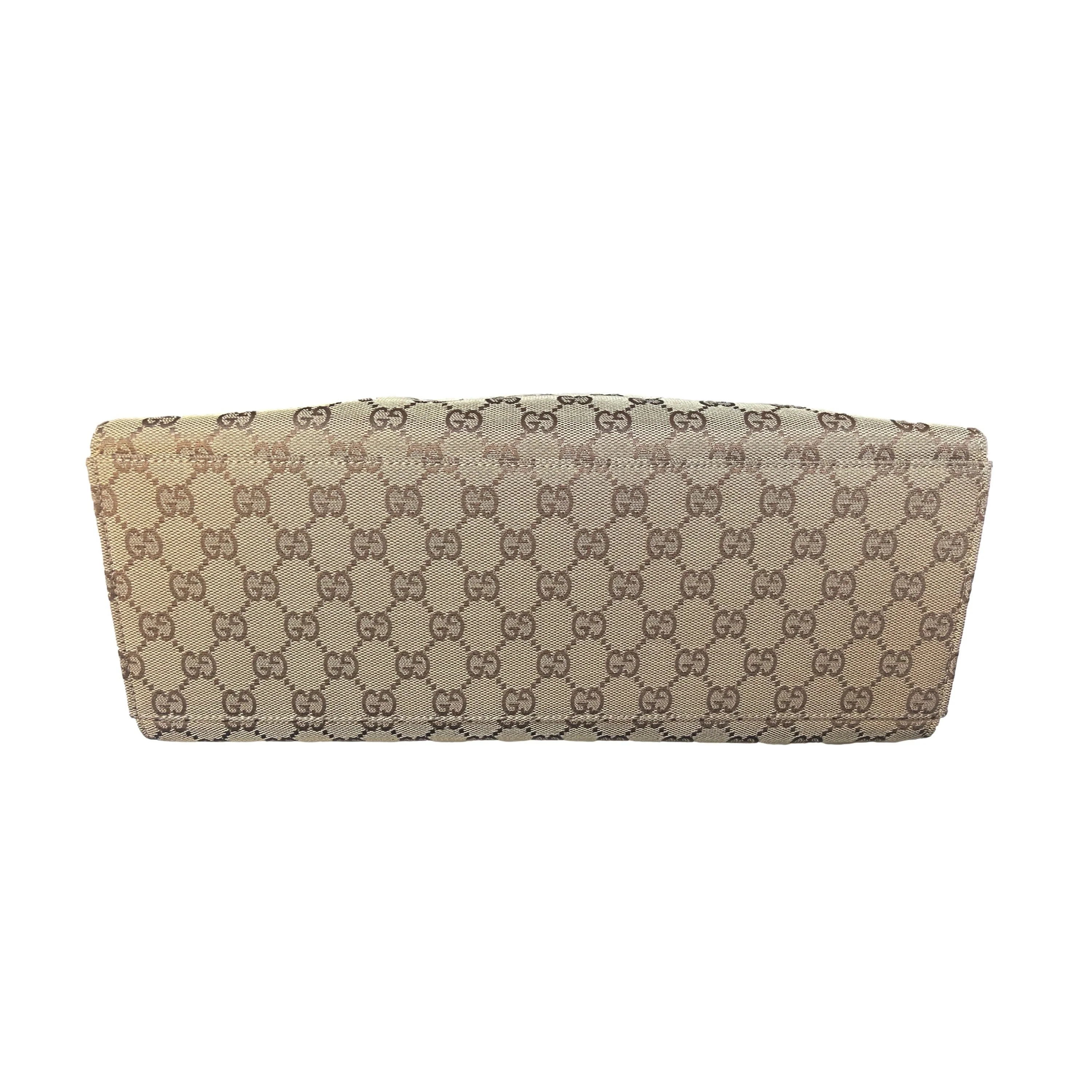 Gucci Brown Monogram Bamboo Tote Bag - Image 3