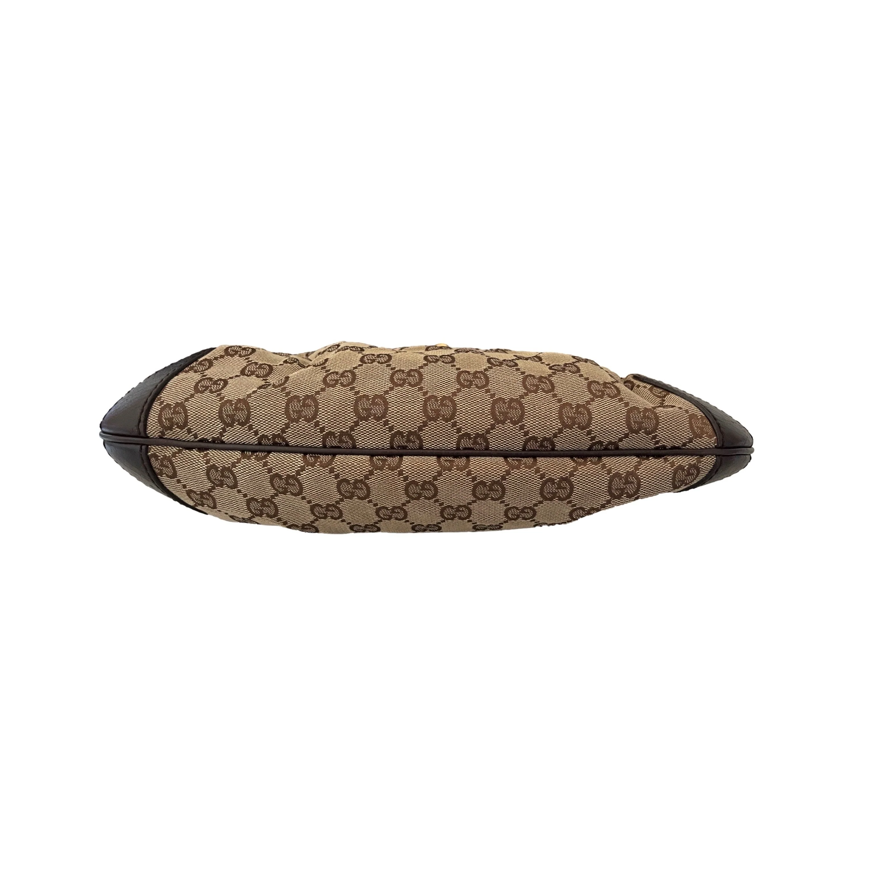 Gucci Brown Monogram Horsebit Shoulder Bag - Image 3