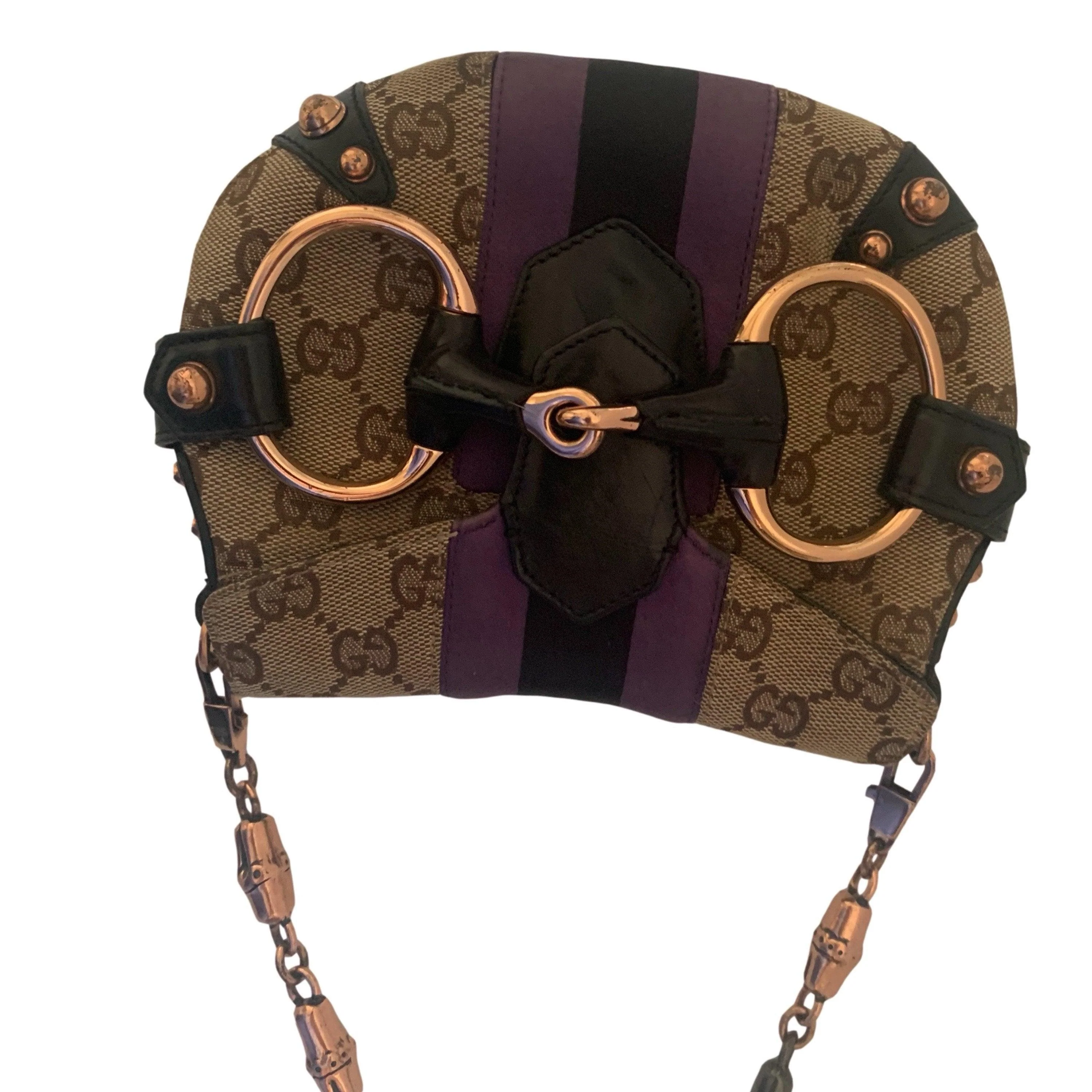Gucci Brown Monogram Mini Horsebit Bag - Image 4