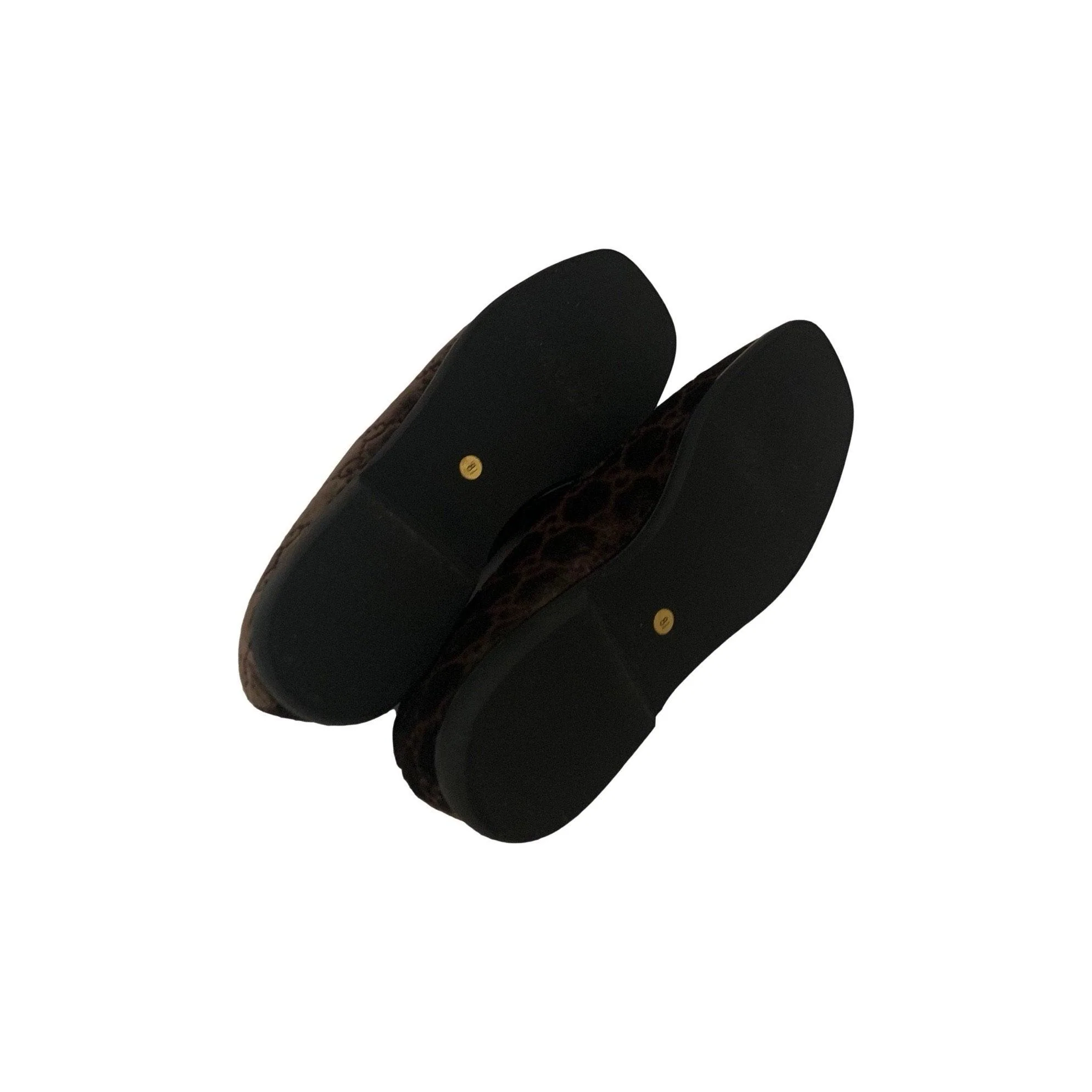 Gucci Brown Monogram Velvet Loafers - Image 4
