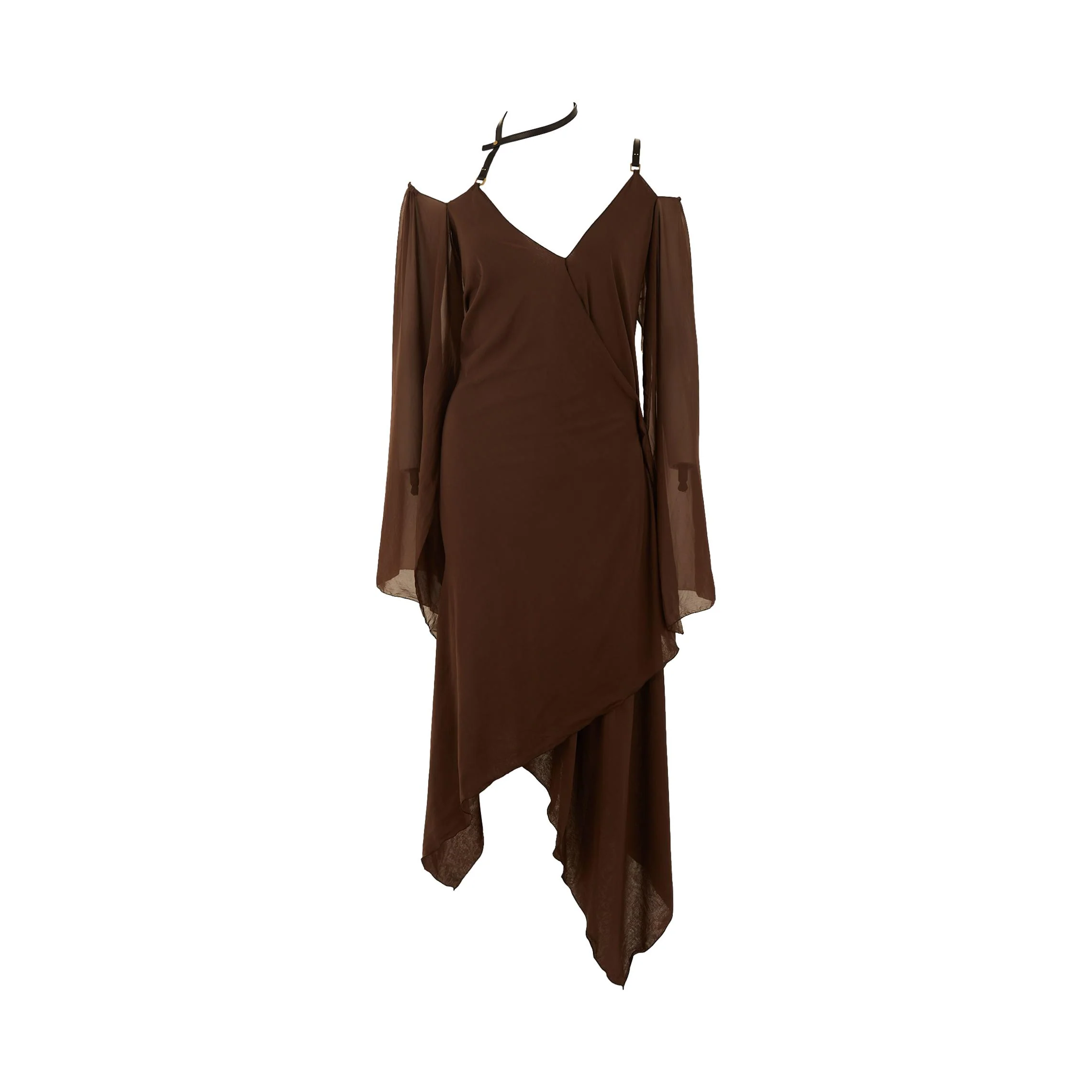 Gucci Brown Silk Choker Dress