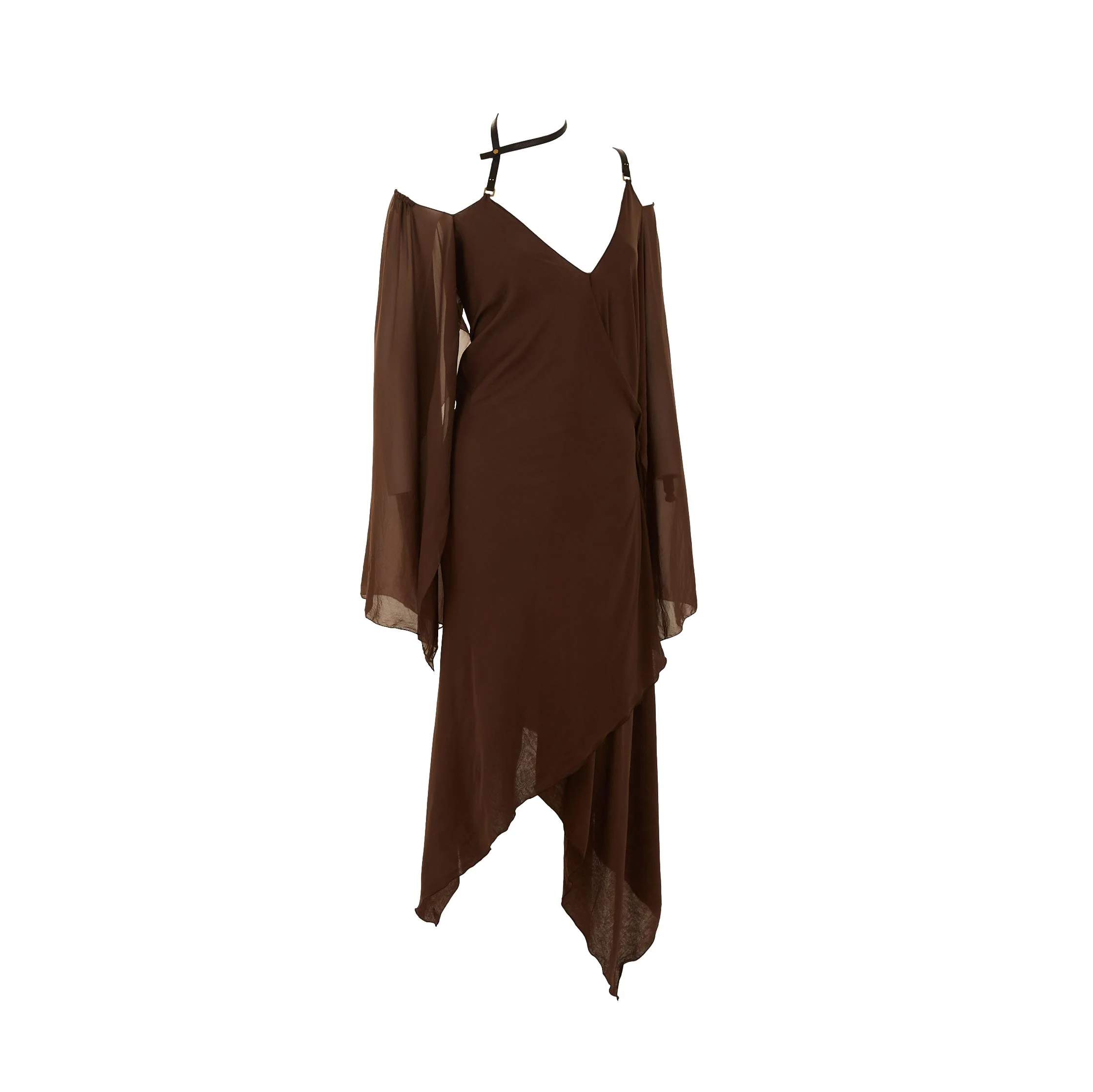 Gucci Brown Silk Choker Dress - Image 2