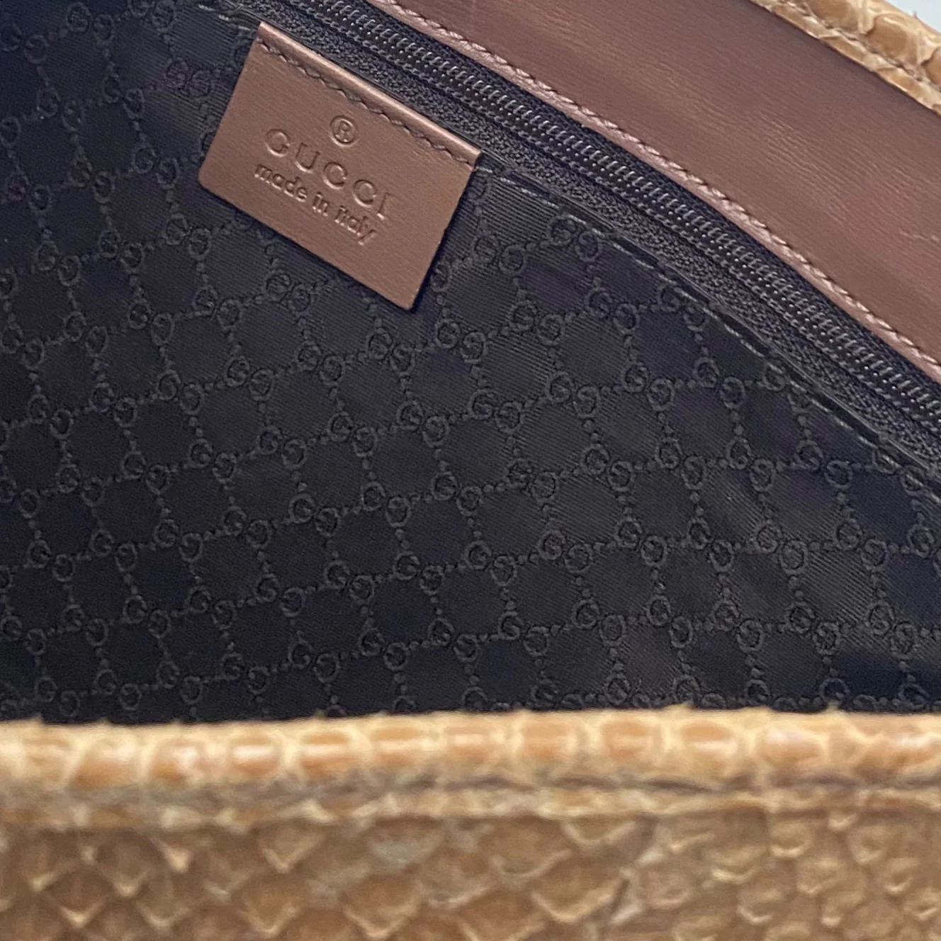 Gucci Brown Snakeskin Jackie Bag - Image 2