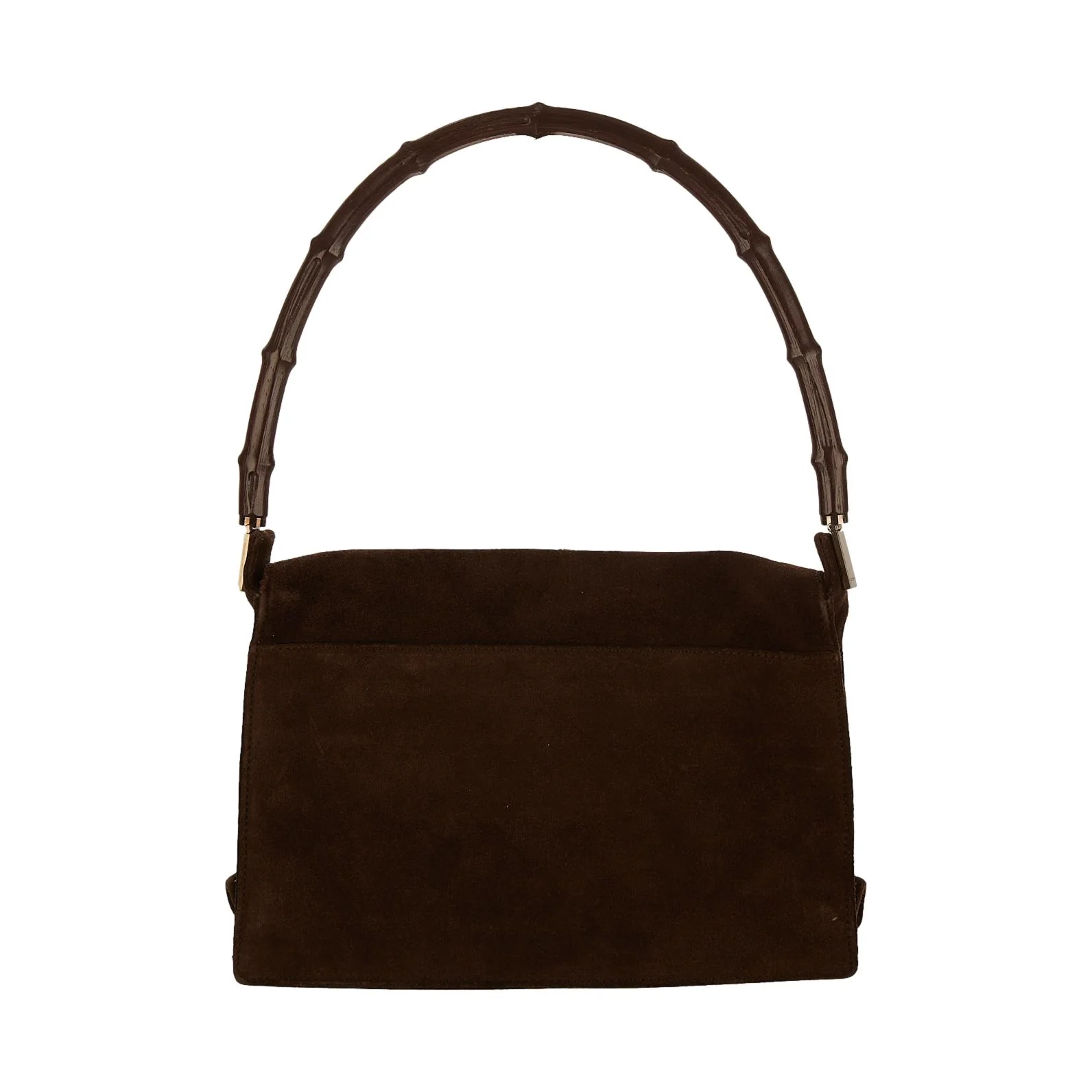Gucci Brown Suede Bamboo Shoulder Bag - Image 2