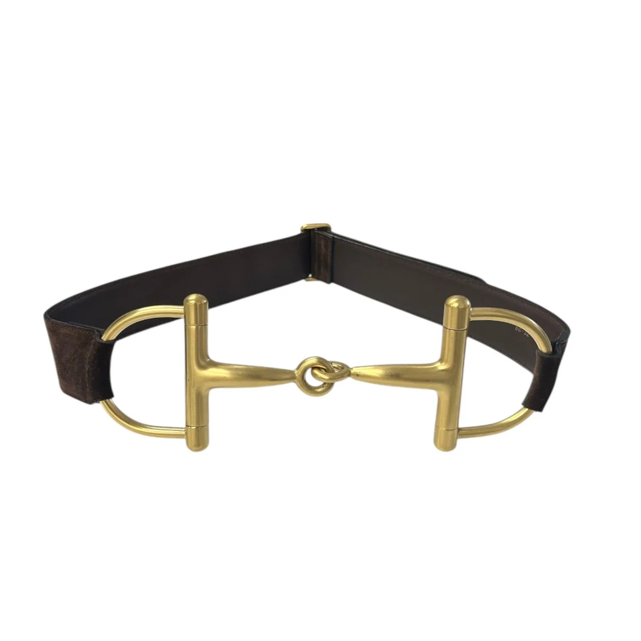 Gucci Brown Suede Horsebit Belt