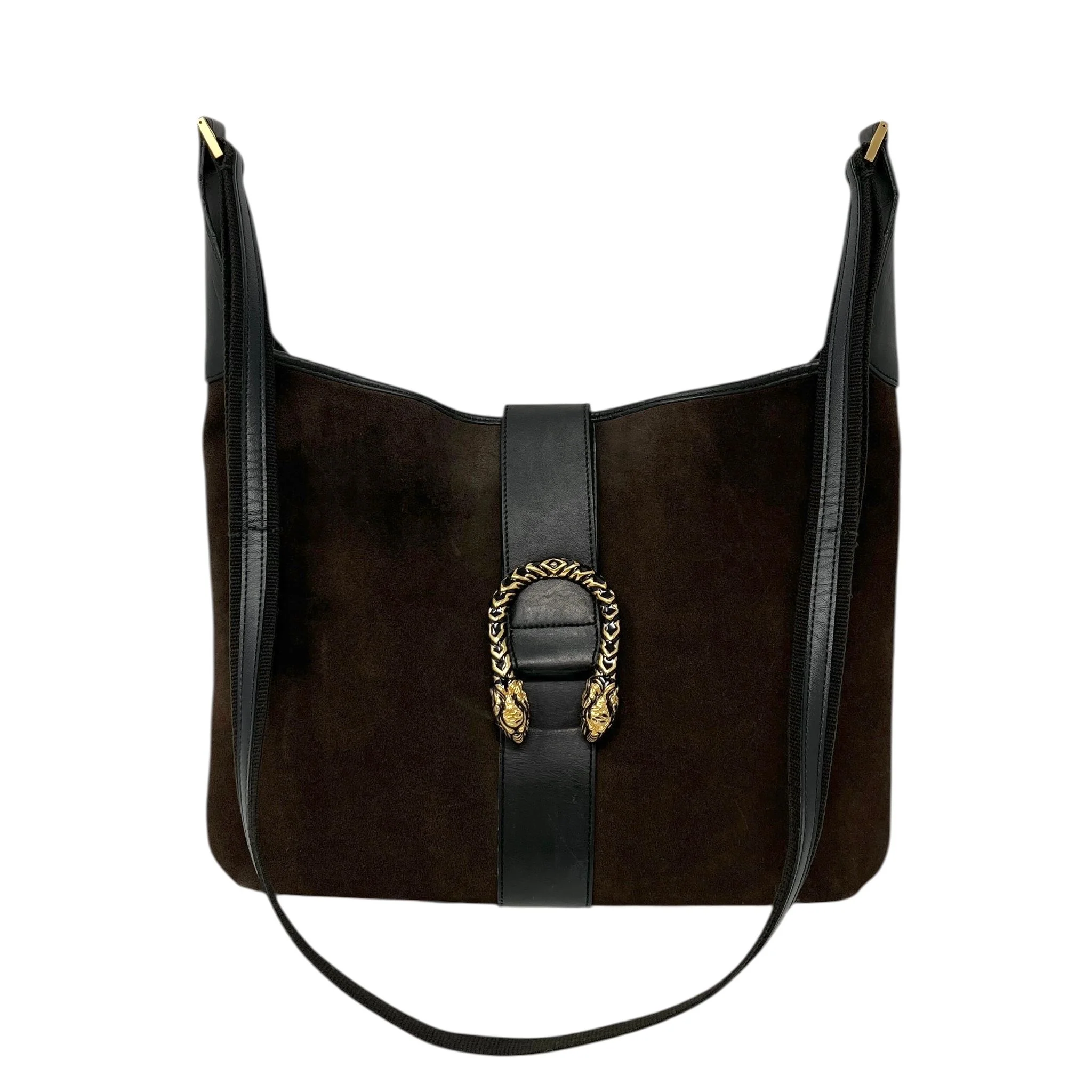 Gucci Brown Suede Large Shoulder Bag