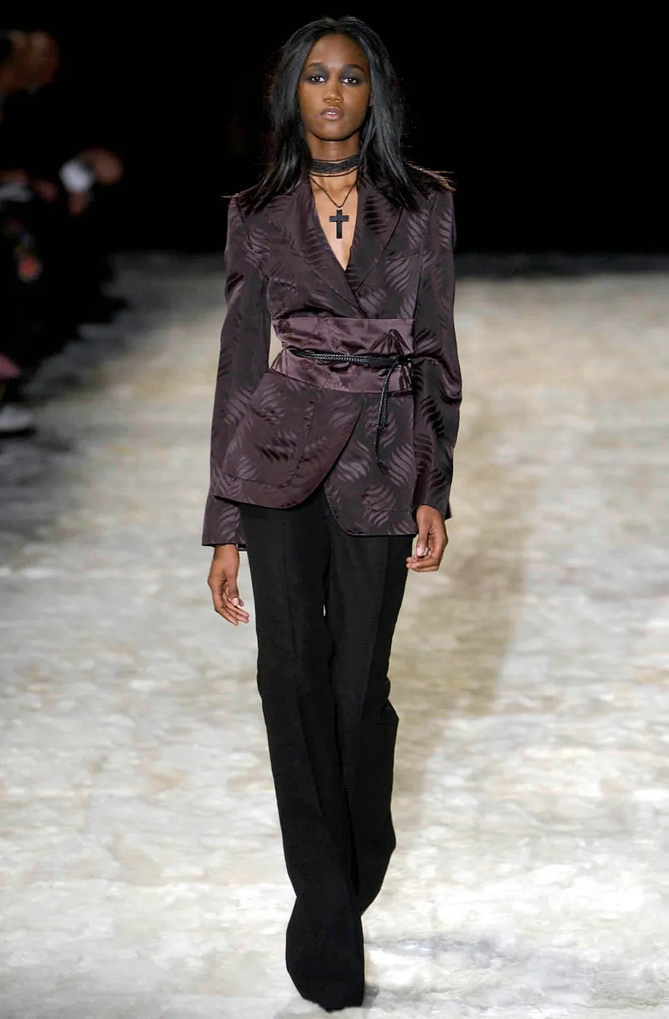 Gucci Brown/Purple Tom Ford Silk Leaf Print Blazer